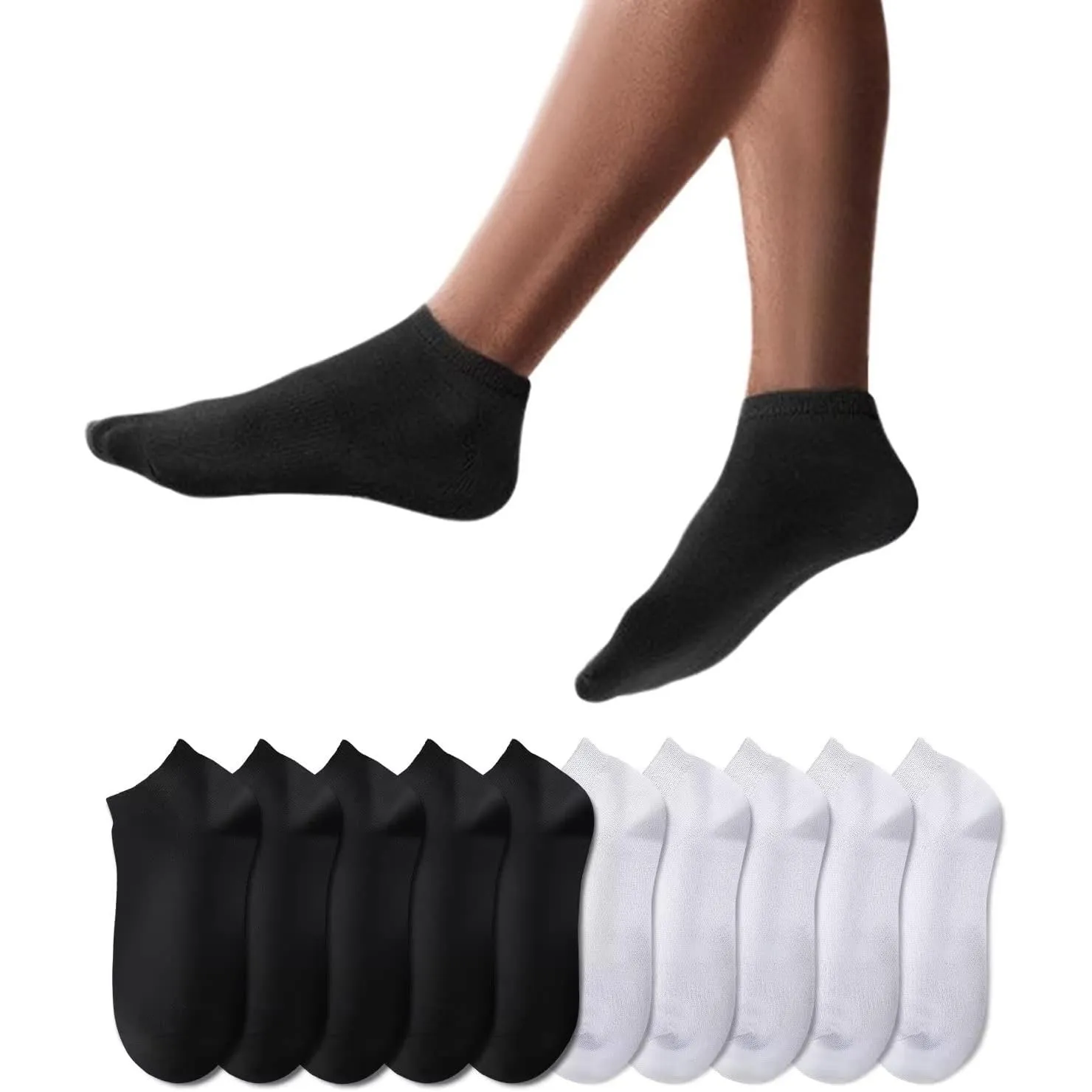 YouShow Sneaker Socken Herren Damen 10 Paar Kurze Halbsocken Quarter Baumwolle Unisex