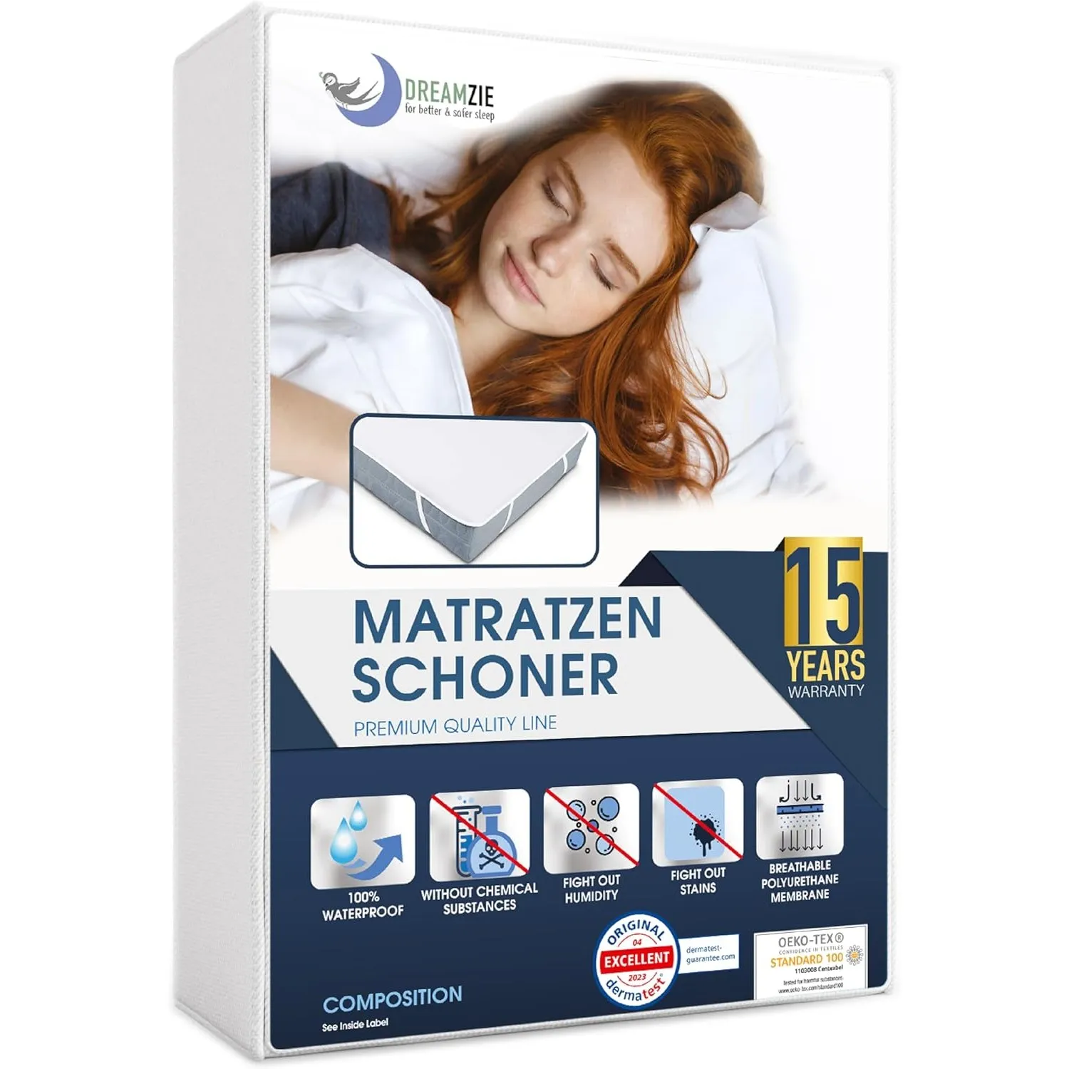 Dreamzie - Matratzenschoner 80x200 - Wasserdicht - Baumwolle