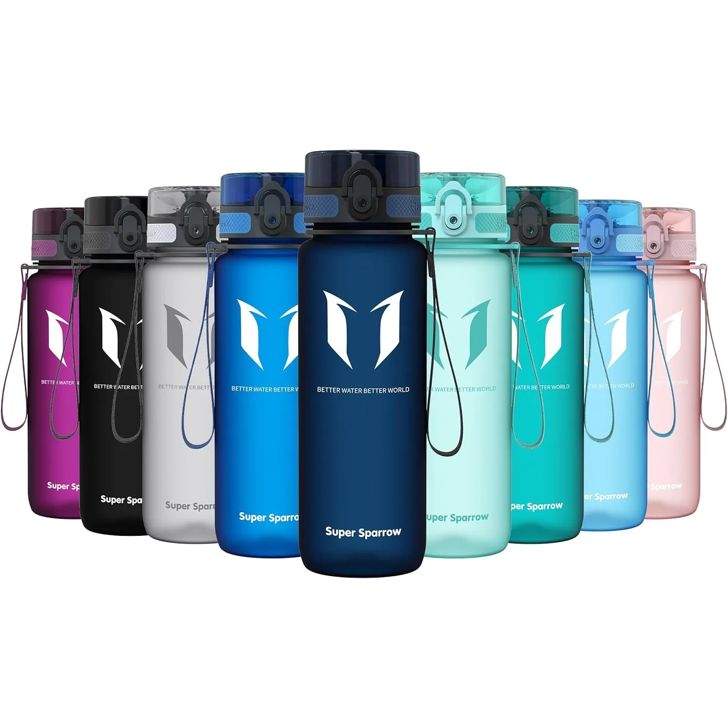 Super Sparrow Trinkflasche - Tritan Wasserflasche - 350ml, 500ml, 750ml, 1000ml - BPA-frei - Ideale Sportflasche - Spor…
