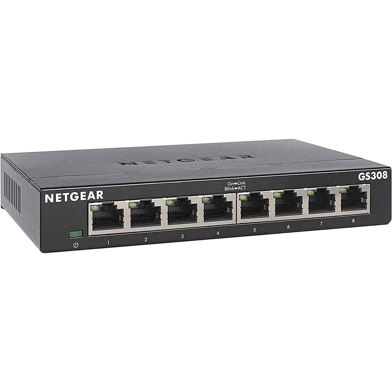 NETGEAR GS308 Gigabit Switch 8 Port LAN Switch (Plug-and-Play Netzwerk Switch, LAN Splitter, Ethernet Switch, lüfterlos…