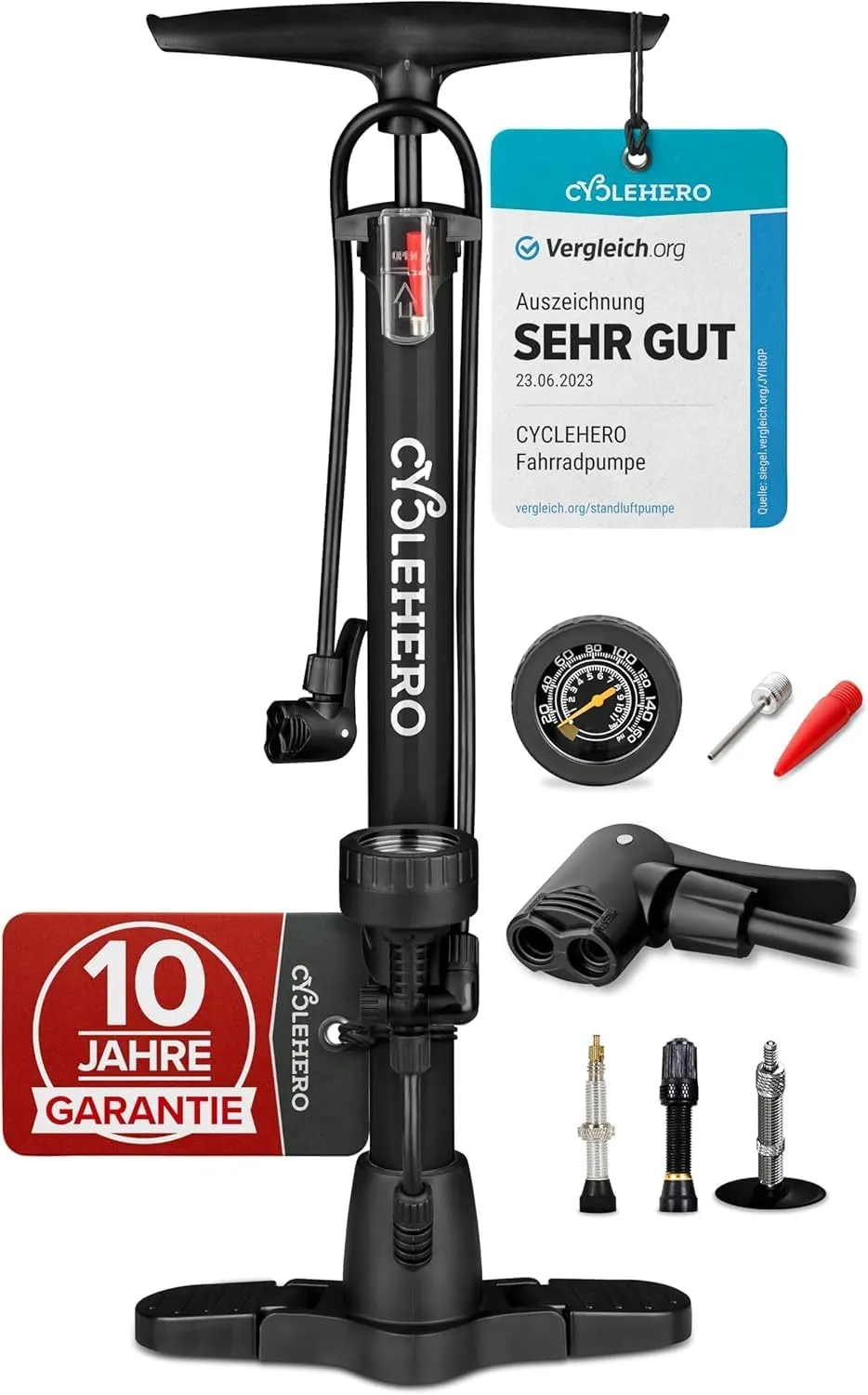 Bicycle Pump All Valves **Test Very Good + 10 Year Warranty** Powerful Bicycle Pump Air - Bicycle Air Pump French Valve…