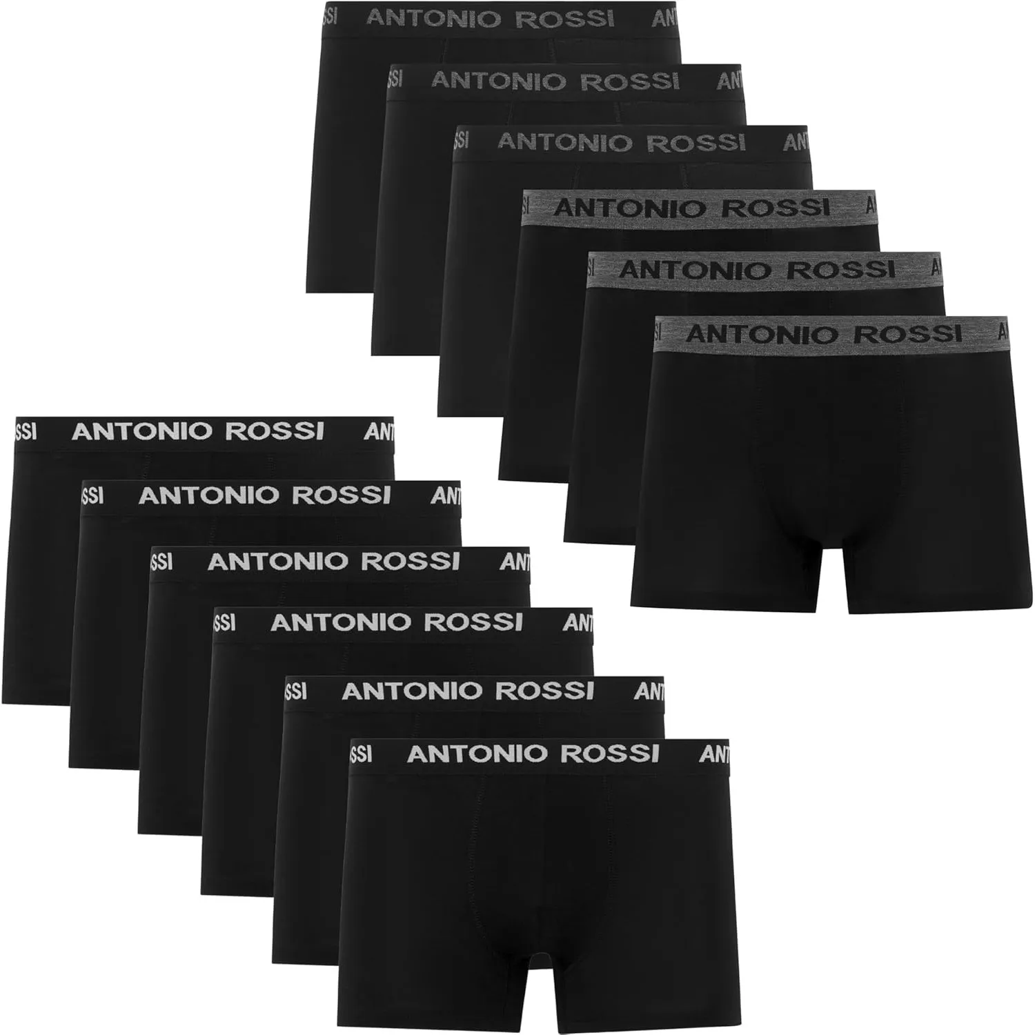Antonio Rossi 12er-Pack Boxershorts Herren Baumwolle, Stretch-Bund