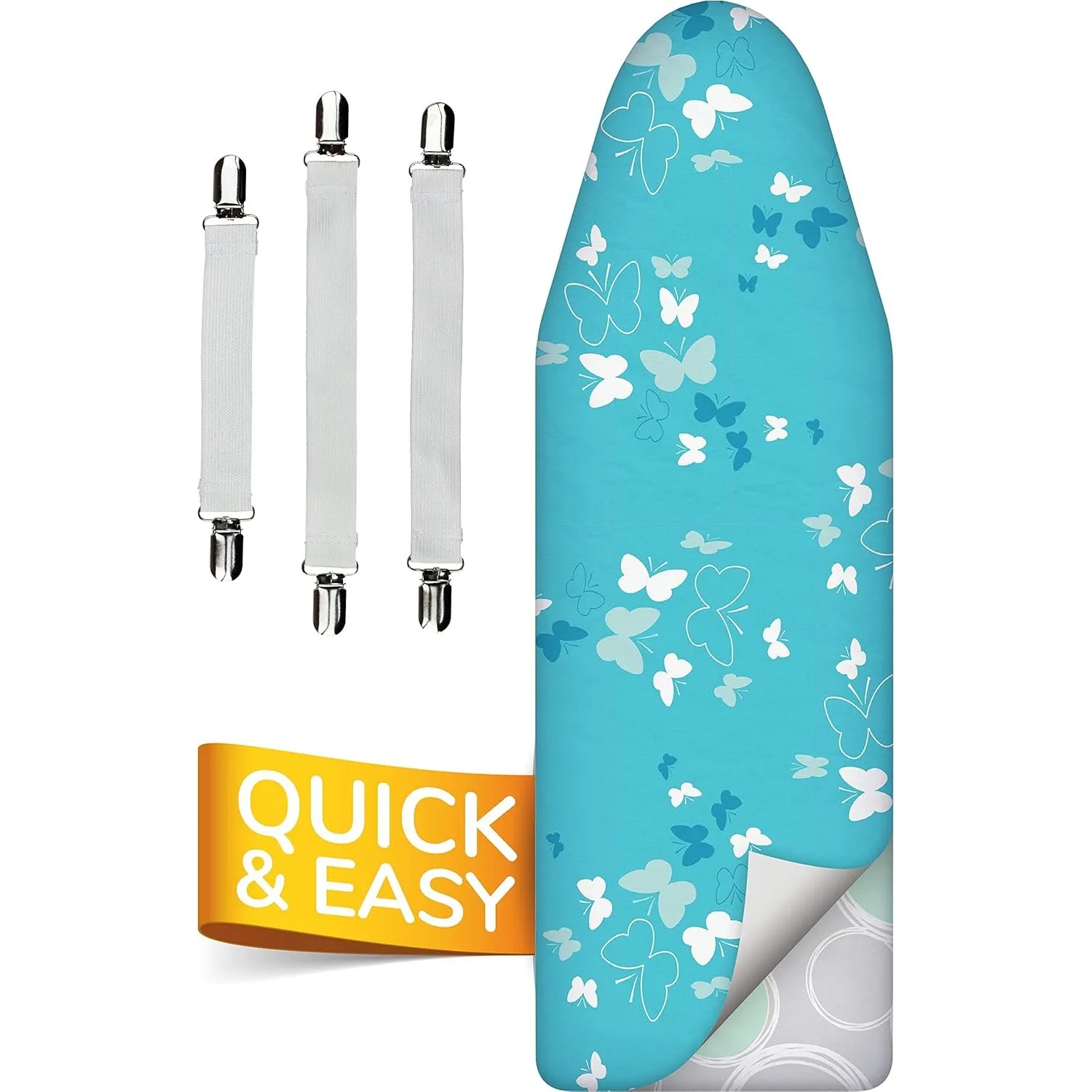Super Soft 5 Schichten Turbo-Bügelbrettbezug 120x45, Vergleichssieger, ÖKOTEX Baumwoll-Polsterung, schneller mit Thermo…