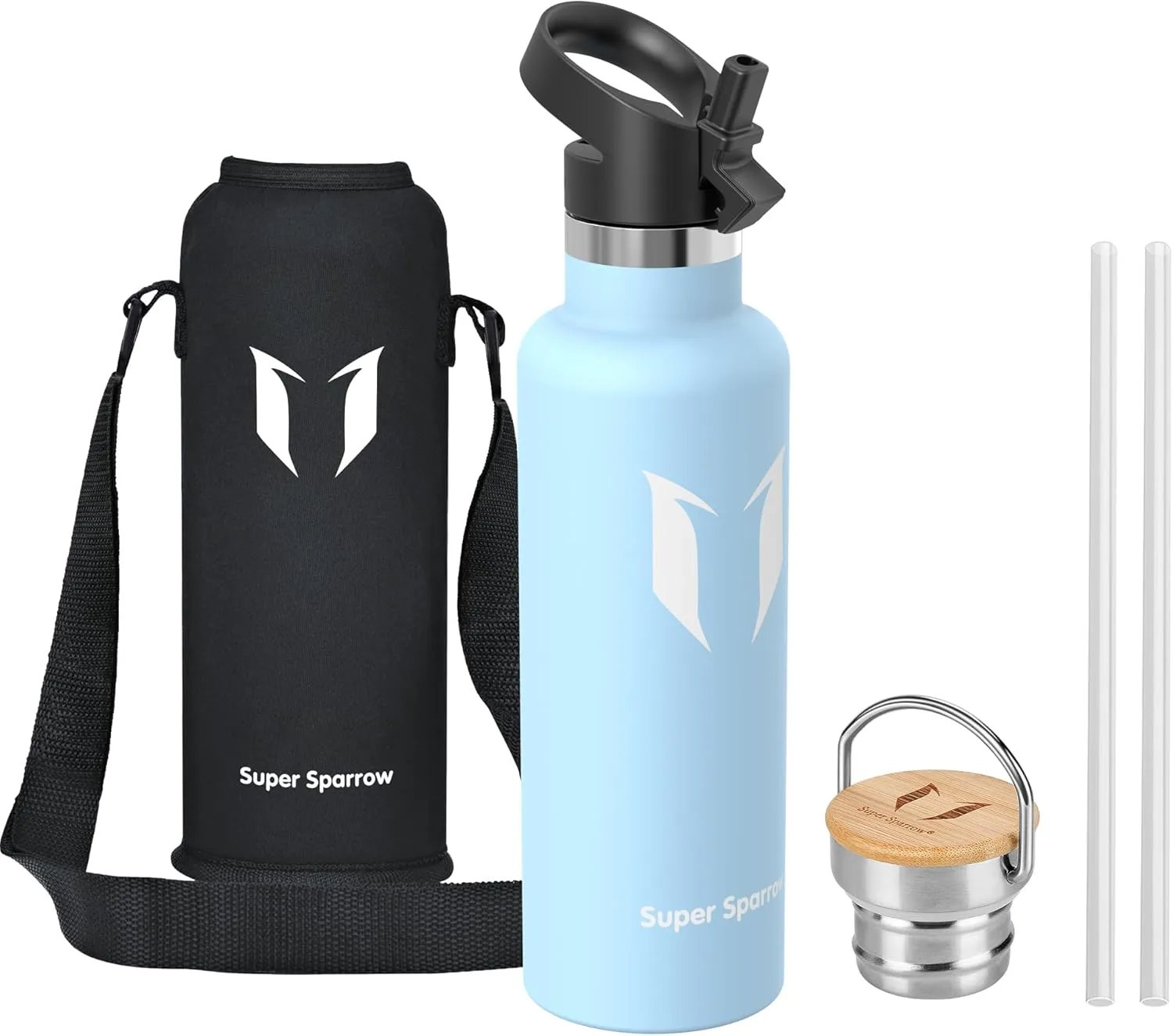 Super Sparrow Stainless Steel Water Bottle, 350 ml, 500 ml, 620 ml, 750 ml, 1 L, Leak-Proof Thermos Flask, BPA-Free Wat…