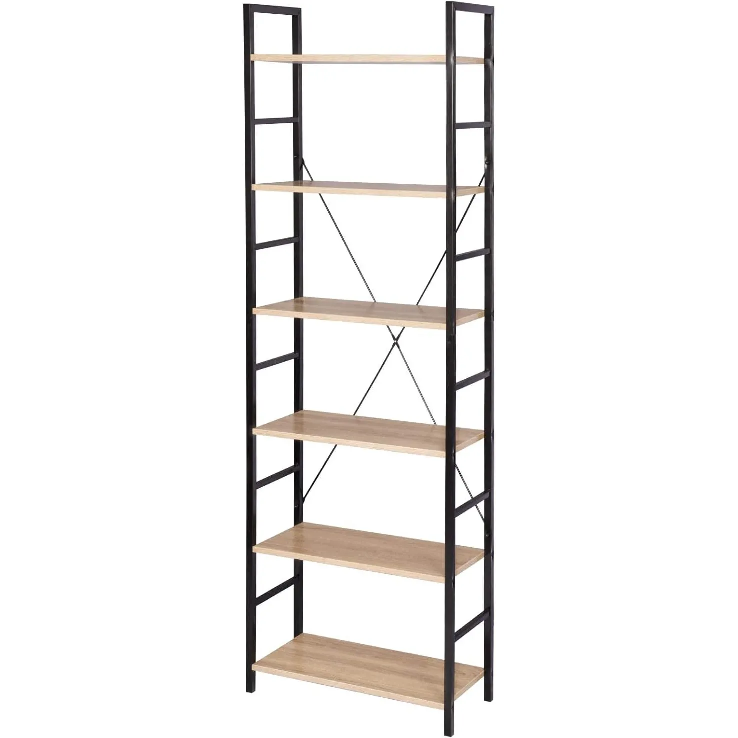 eSituro Bücherregal Standregal hoch mit 6 Ablagen 60 x 180 x 27,5 cm