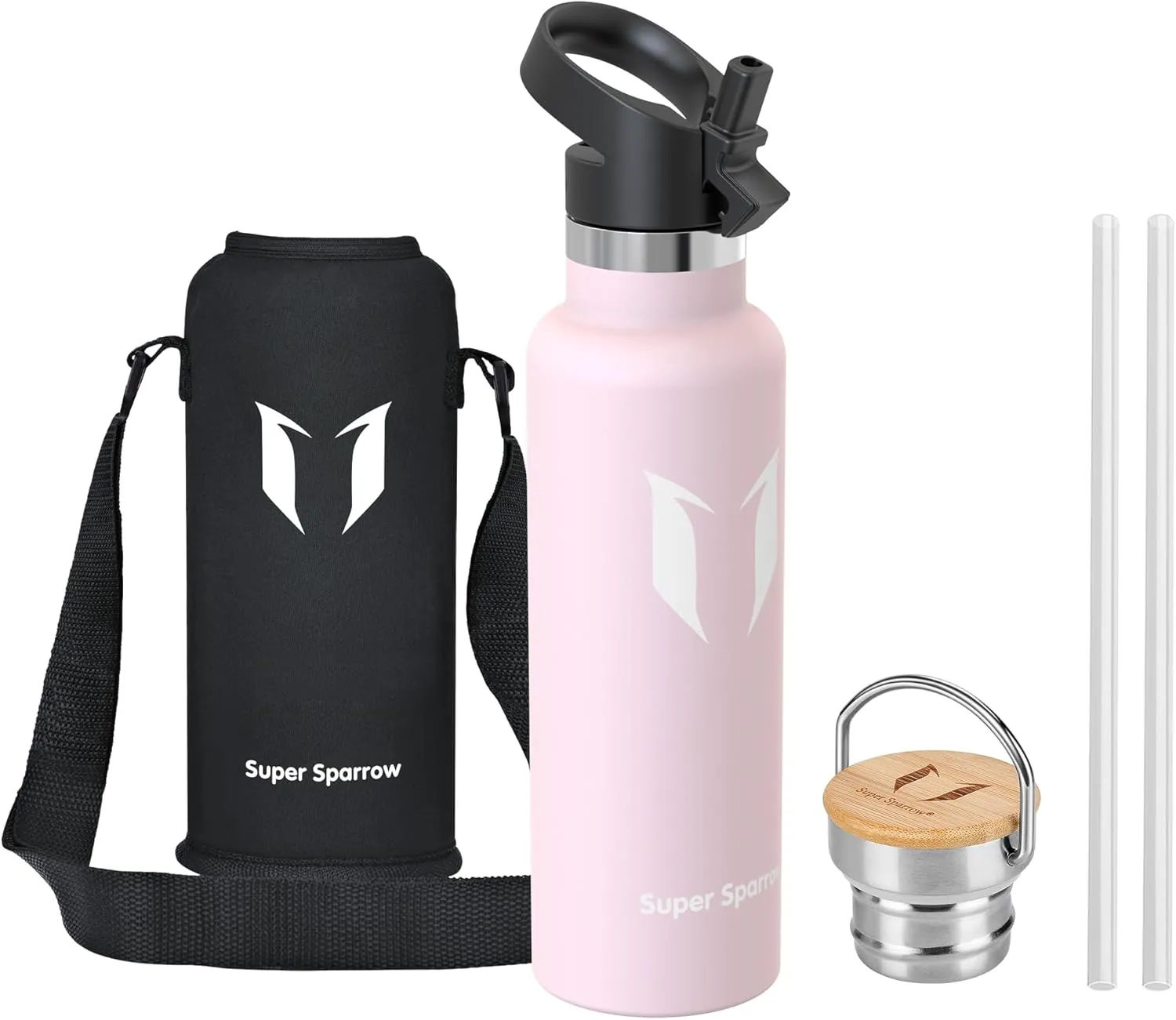 Super Sparrow Stainless Steel Water Bottle, 350 ml, 500 ml, 620 ml, 750 ml, 1 L, Leak-Proof Thermos Flask, BPA-Free Wat…