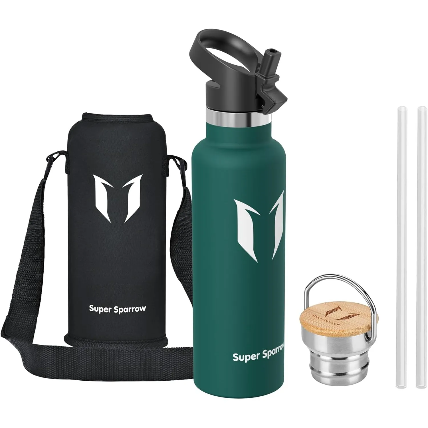 Super Sparrow Trinkflasche Edelstahl - 500ml/750ml/1L - Auslaufsicher Thermoskanne, BPA-Frei Wasserflasche - Thermosfla…
