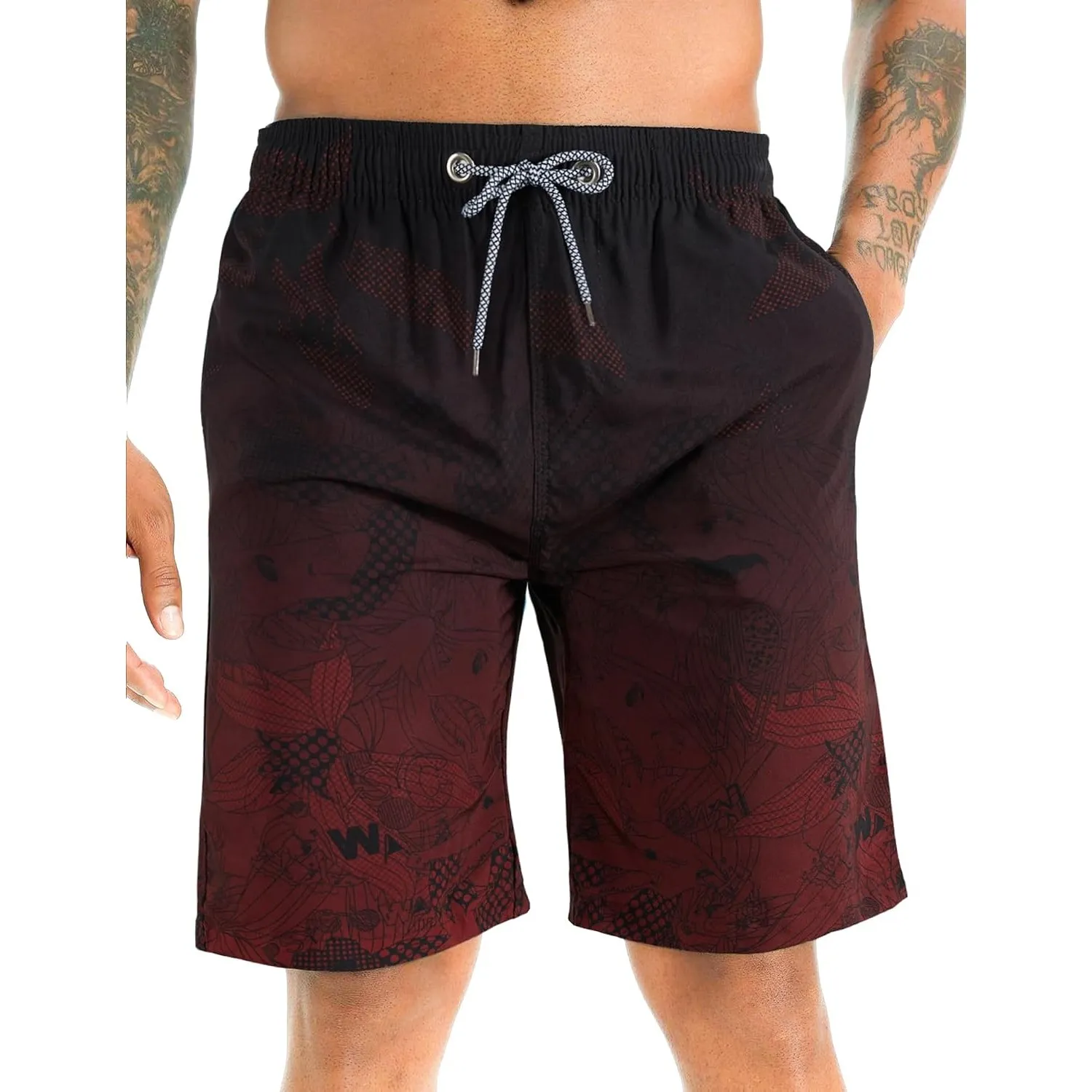 APTRO Herren Badehose Lang Badeshorts Schnelltrocknend Boardshorts Freizeit Short mit Innenslip