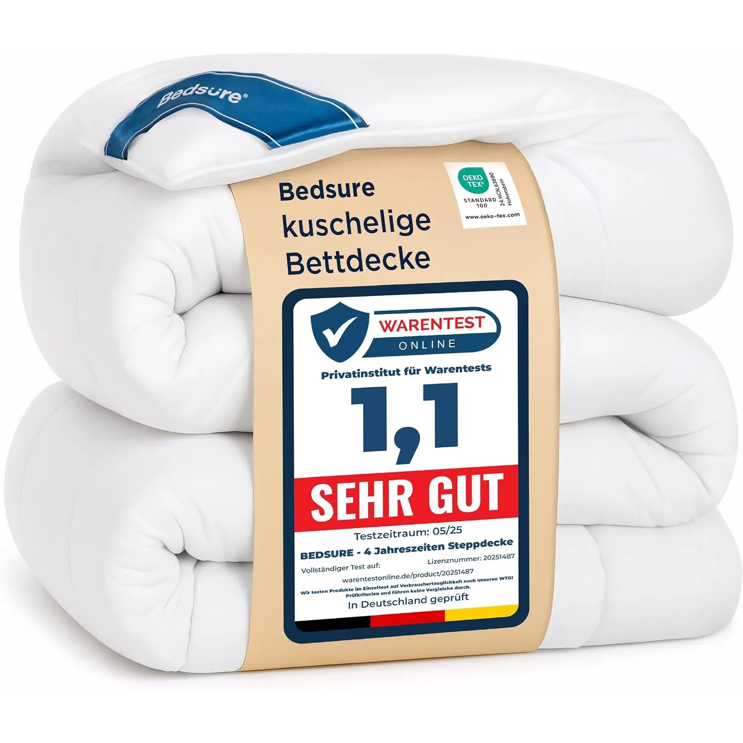 BEDSURE Bettdecke 240x220 Ganzjahresdecke Steppdecke - Oeko-TEX Duvet