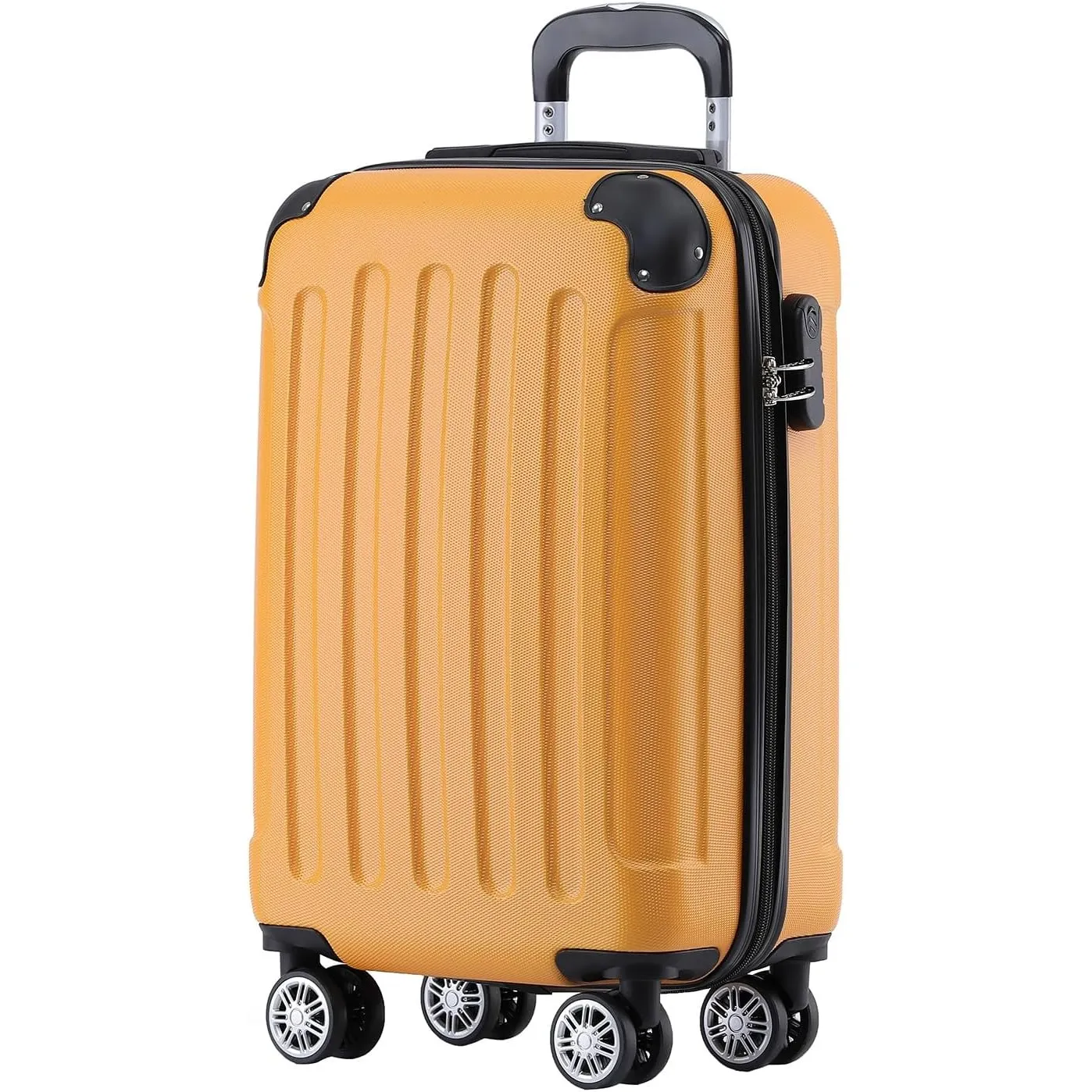 BEIBYE Zwillingsrollen Hardcase Reisekoffer Koffer Trolleys Hartschale in XL-L-M in 14 Farben (Orangen, Handgepäck (55c…