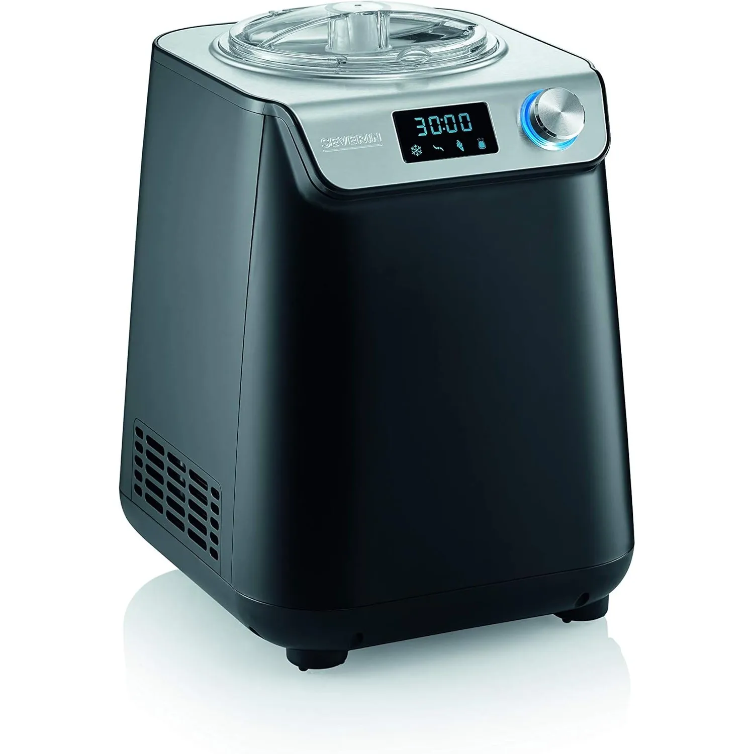 Severin Kompakt Eismaschine & Joghurtbereiter, platzsparende Eismaschine mit Kompressor im Slim-Design, 2-in-1 Eisberei…