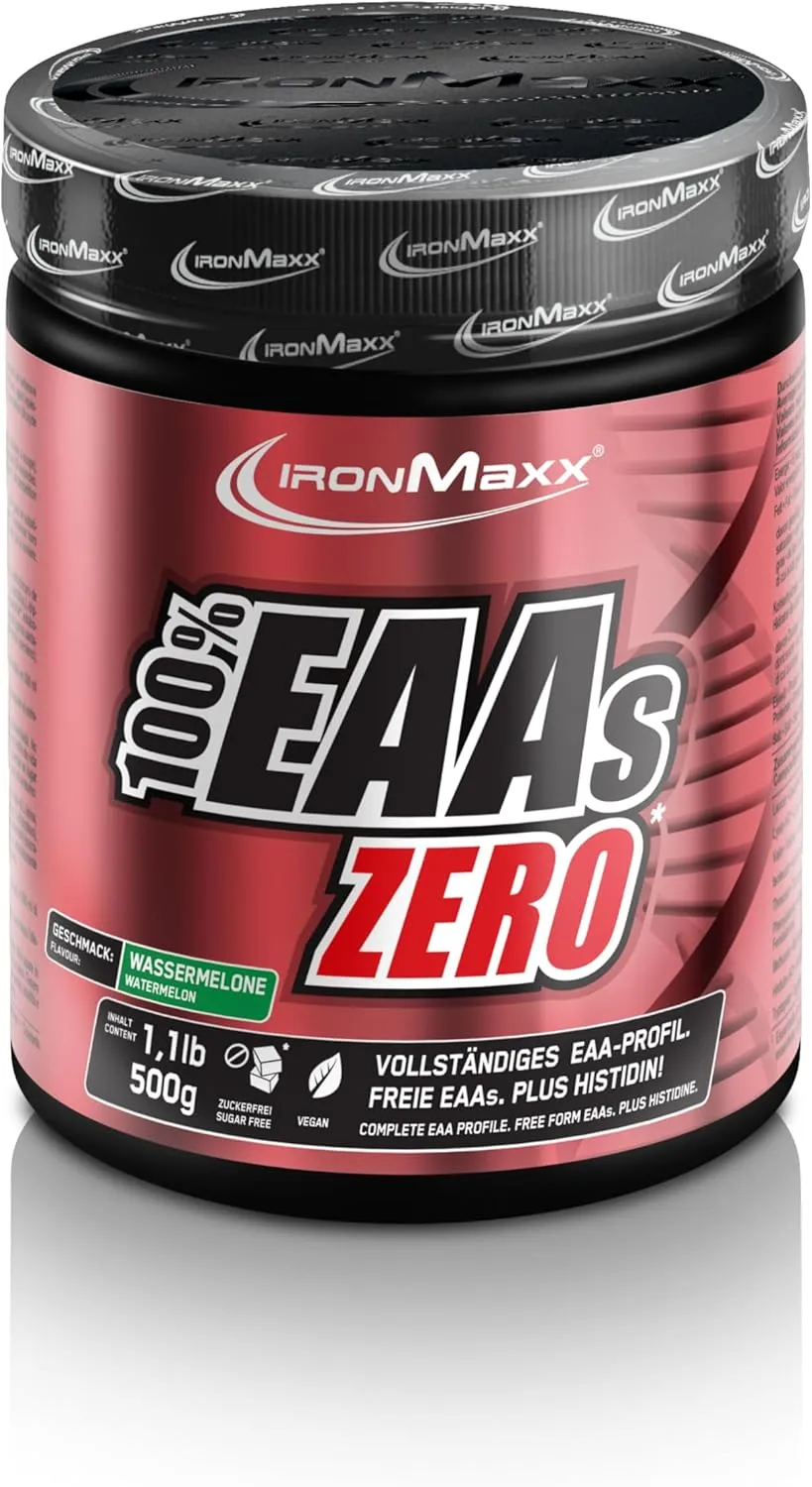 100% EAAs Zero Watermelon 500g - EAAs Pulver hochdosiert, Vegan und zuckerfrei, 8 essentielle Aminosäuren zur Ergänzung…