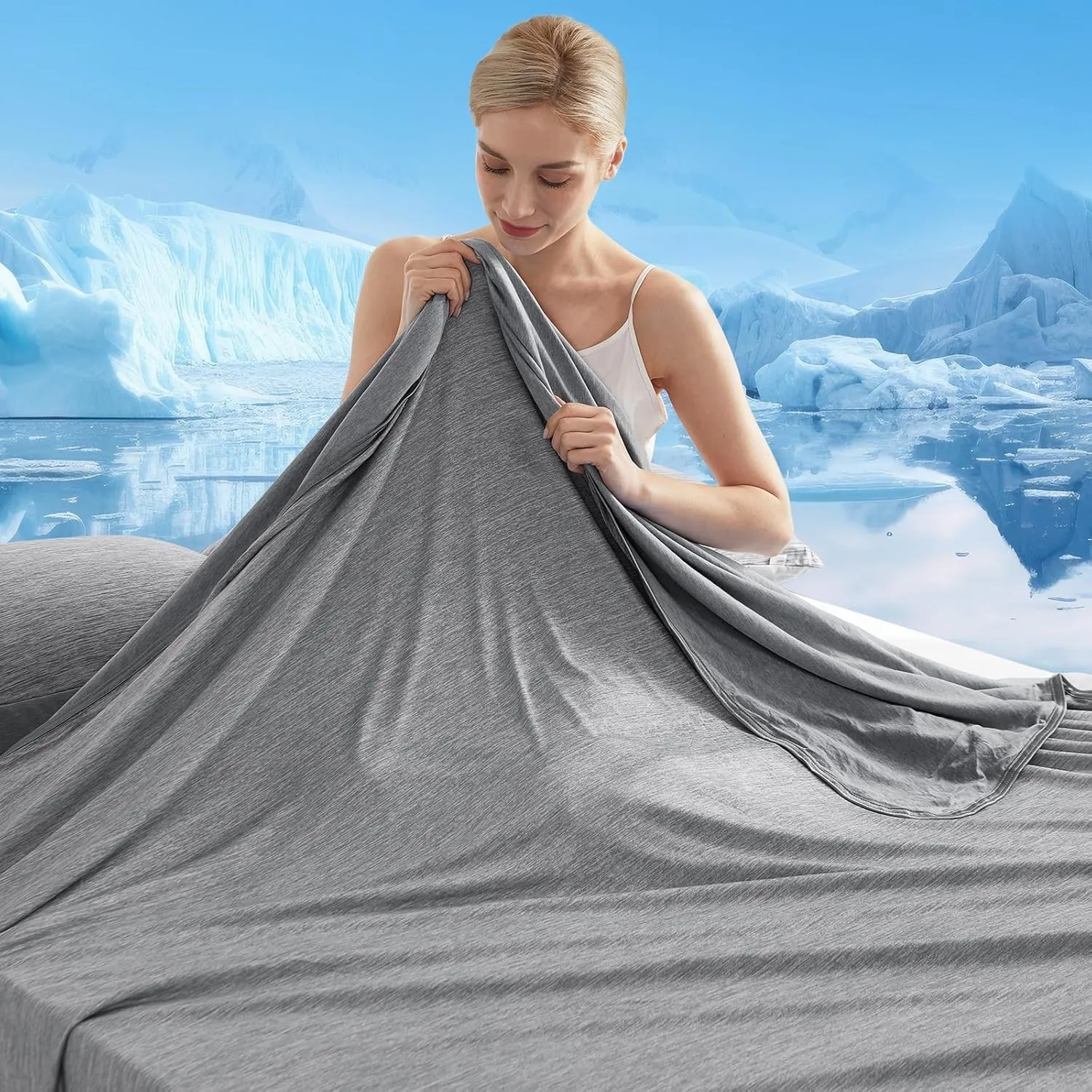 Marchpower Kühldecke, Kühlende Decke mit Arc-Chill 3.0 Q-Max>0,5 Kühlfasern, 2-in-1 Doppelseitige Sommerdecke, Sofortig…