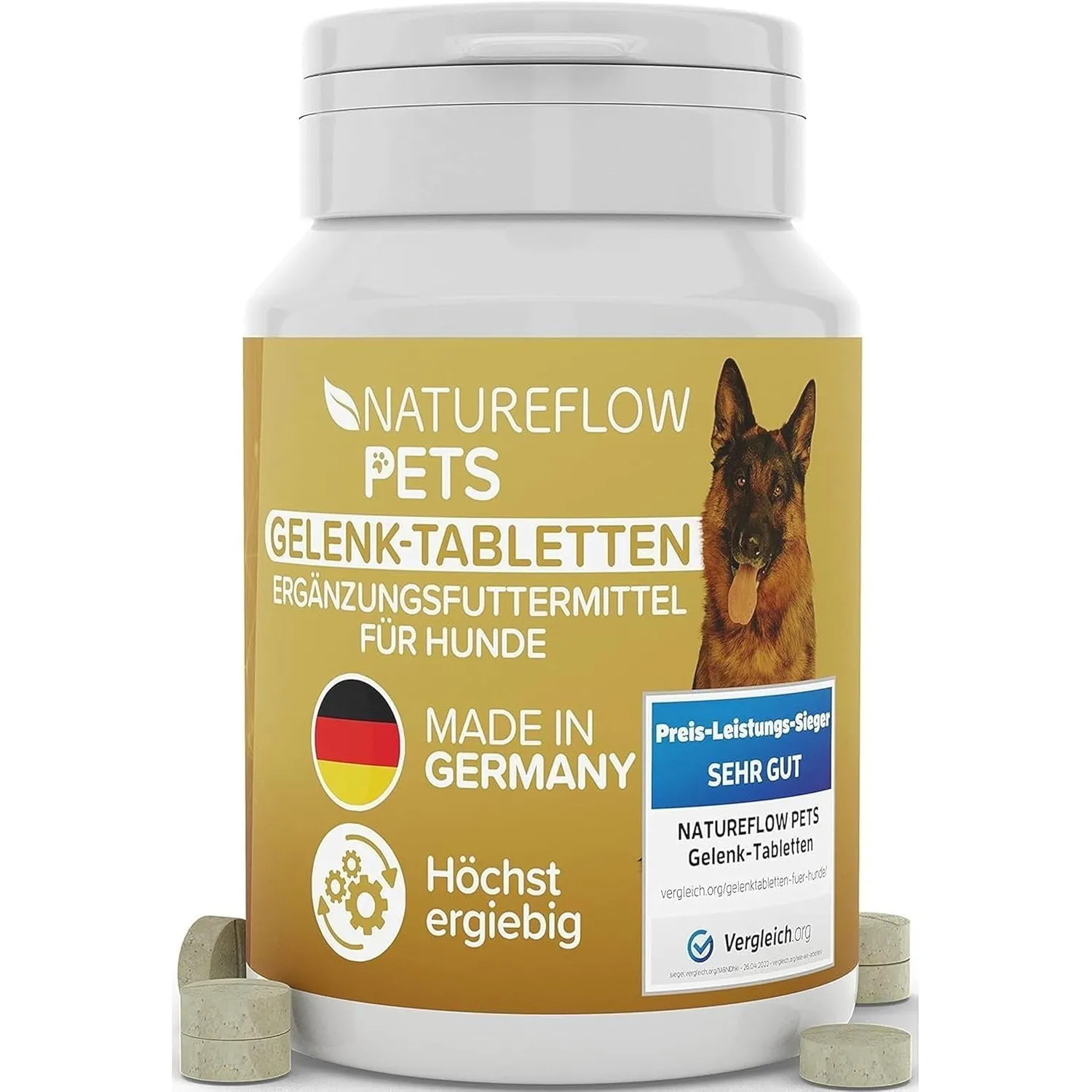 Gelenktabletten Hunde – Test SEHR GUT Made in Germany mit Grünlippmuschel, MSM und Teufelskralle - Keine Kapseln, hohe …