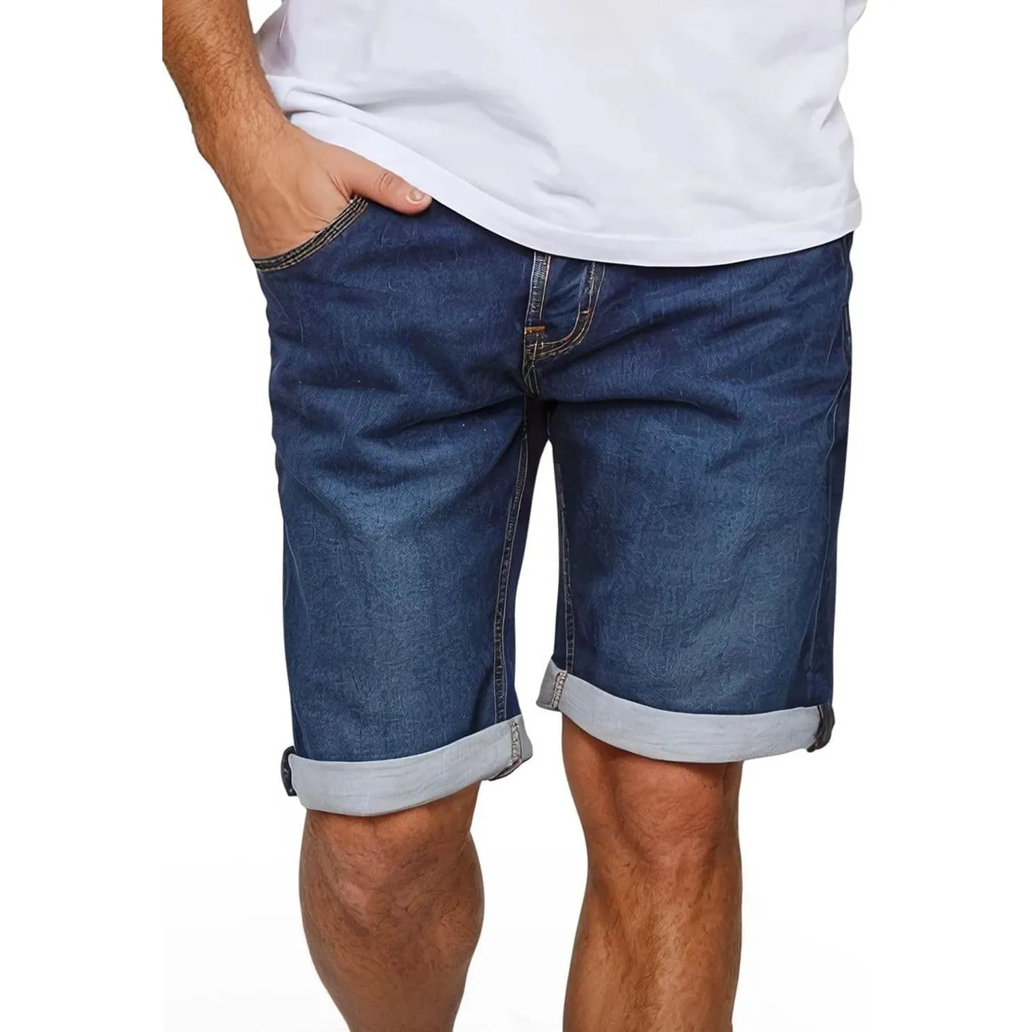 MUSTANG Jeans Shorts Herren Stretch Kurz Regular Fit Chicago Real X | Kurze Hosen Sommer Denim Einfarbig Blau Grau Schw…