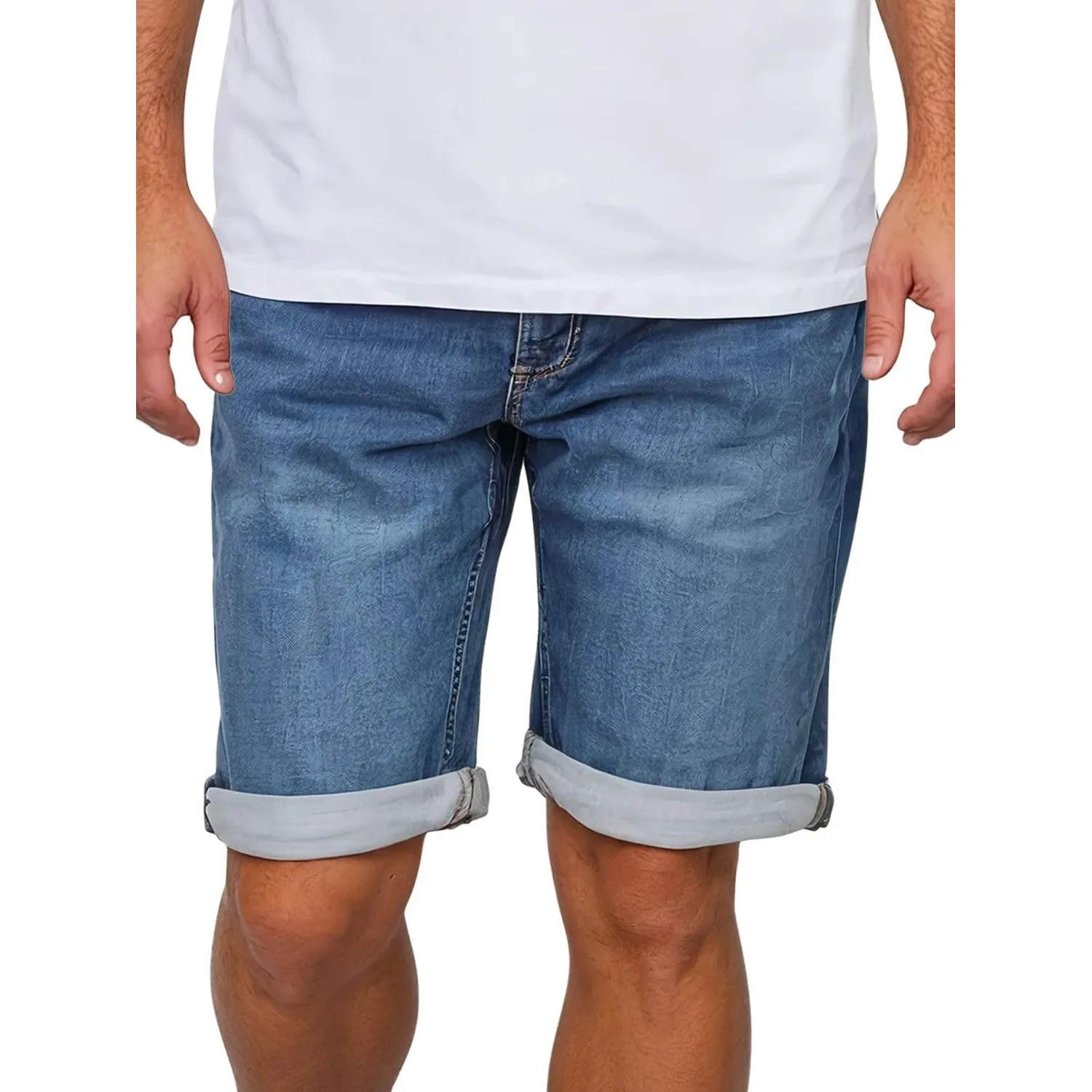 MUSTANG Jeans Shorts Herren Stretch Kurz Regular Fit Chicago Real X | Kurze Hosen Sommer Denim Einfarbig Blau Grau Schw…