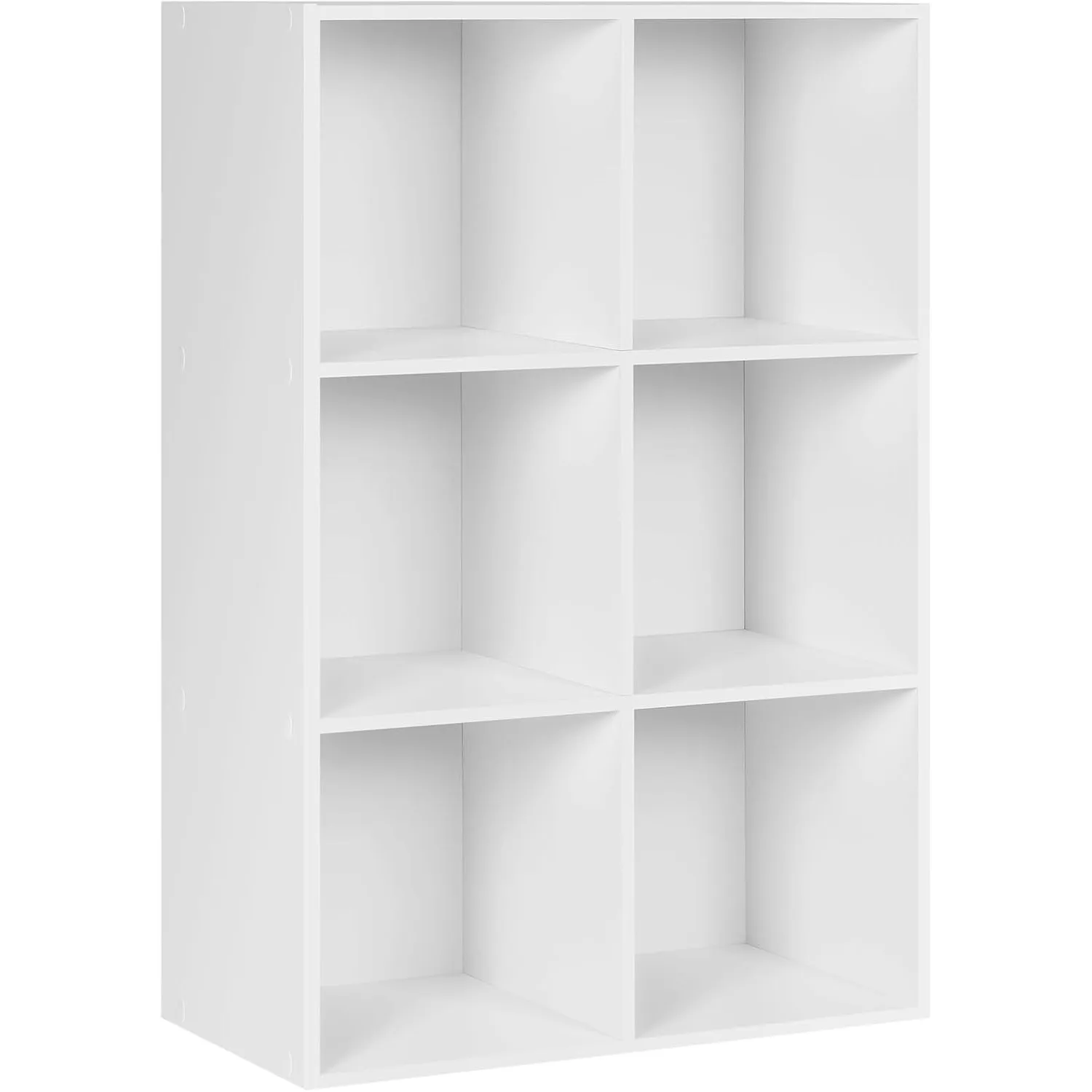 WOLTU Bücherregal mit 6 Fächern, Würfelregal mit Kippsicherung, Weiß