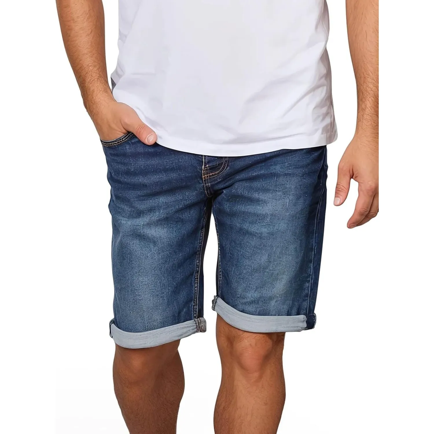 MUSTANG Jeans Shorts Herren Stretch Kurz Regular Fit Chicago Real X | Kurze Hosen Sommer Denim Einfarbig Blau Grau Schw…