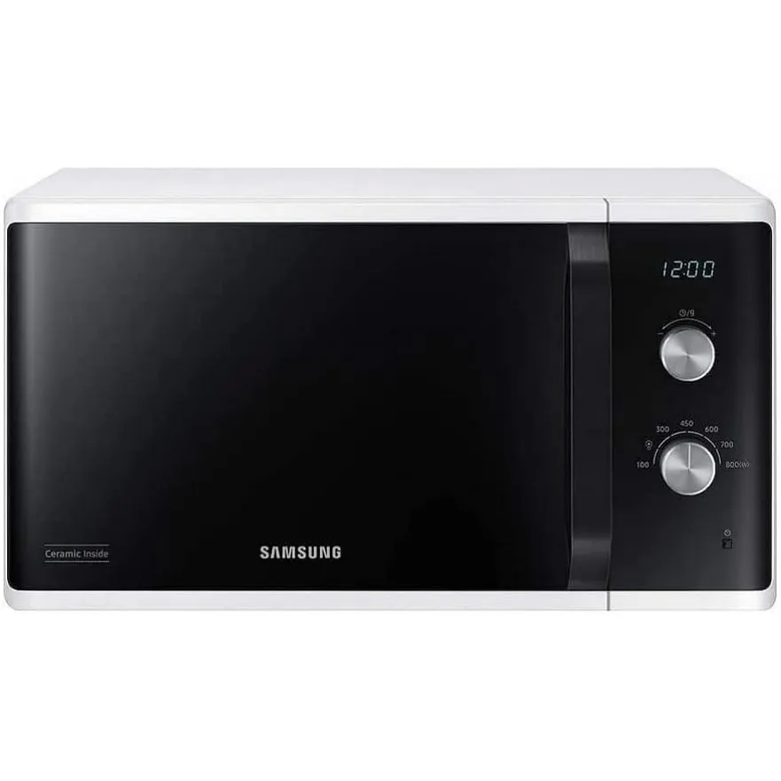 Samsung MW3500 Mikrowelle MS23K3614AW/EG / 800 W / 23 L Garraum / 48, 9 cm Breite / Kratzfester Keramik-Emaille-Innenra…