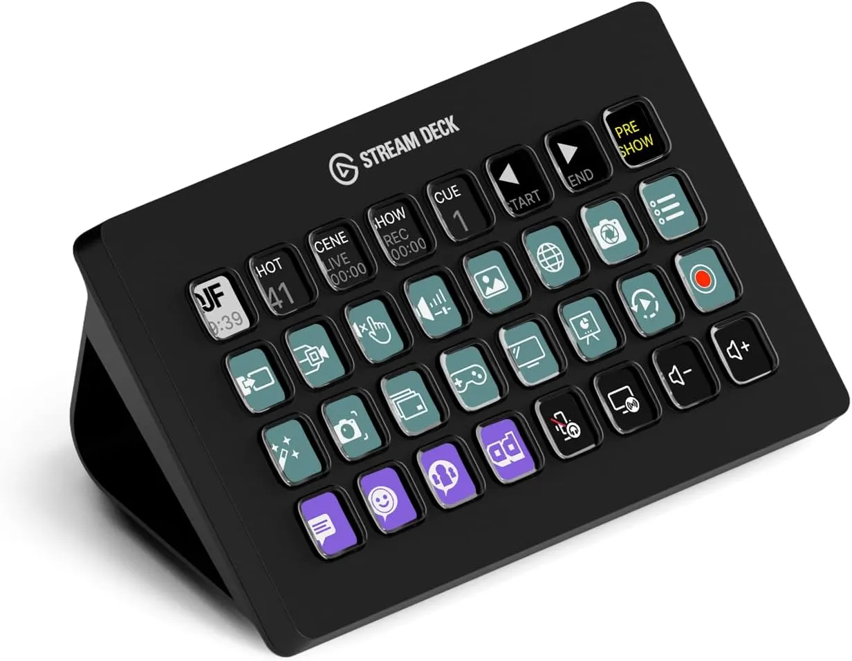 Elgato Stream Deck XL, Erweiterter Studio-Controller, 32 Makrotasten, Auslösen von Aktionen in Apps und Software wie OB…