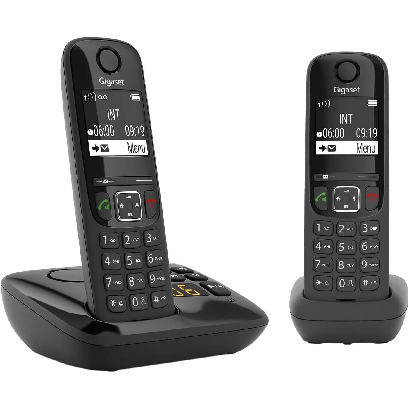 Gigaset AS690A Duo 2 DECT-Telefone mit Anrufbeantworter, Schwarz