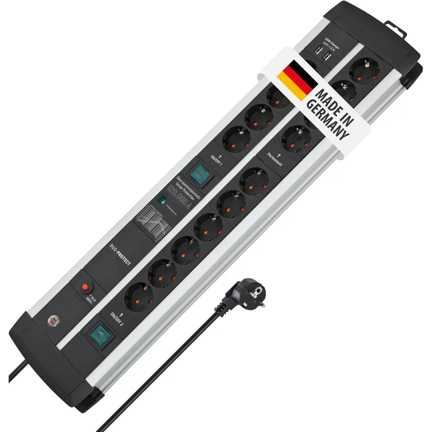 Brennenstuhl Premium-Protect-Line Gaming-Steckdosenleiste 14-Fach, 3m