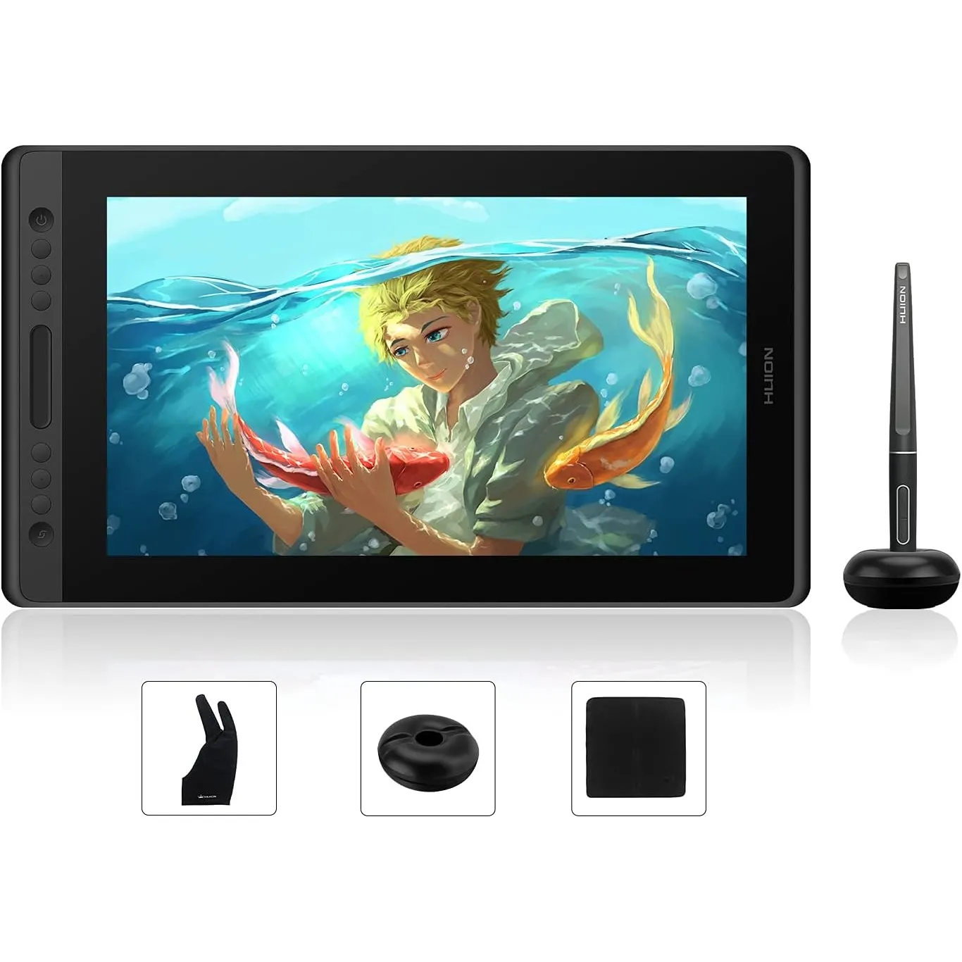 HUION Kamvas Pro 16 Grafiktablett mit Display, 1 Touch Leiste 6 Drucktasten