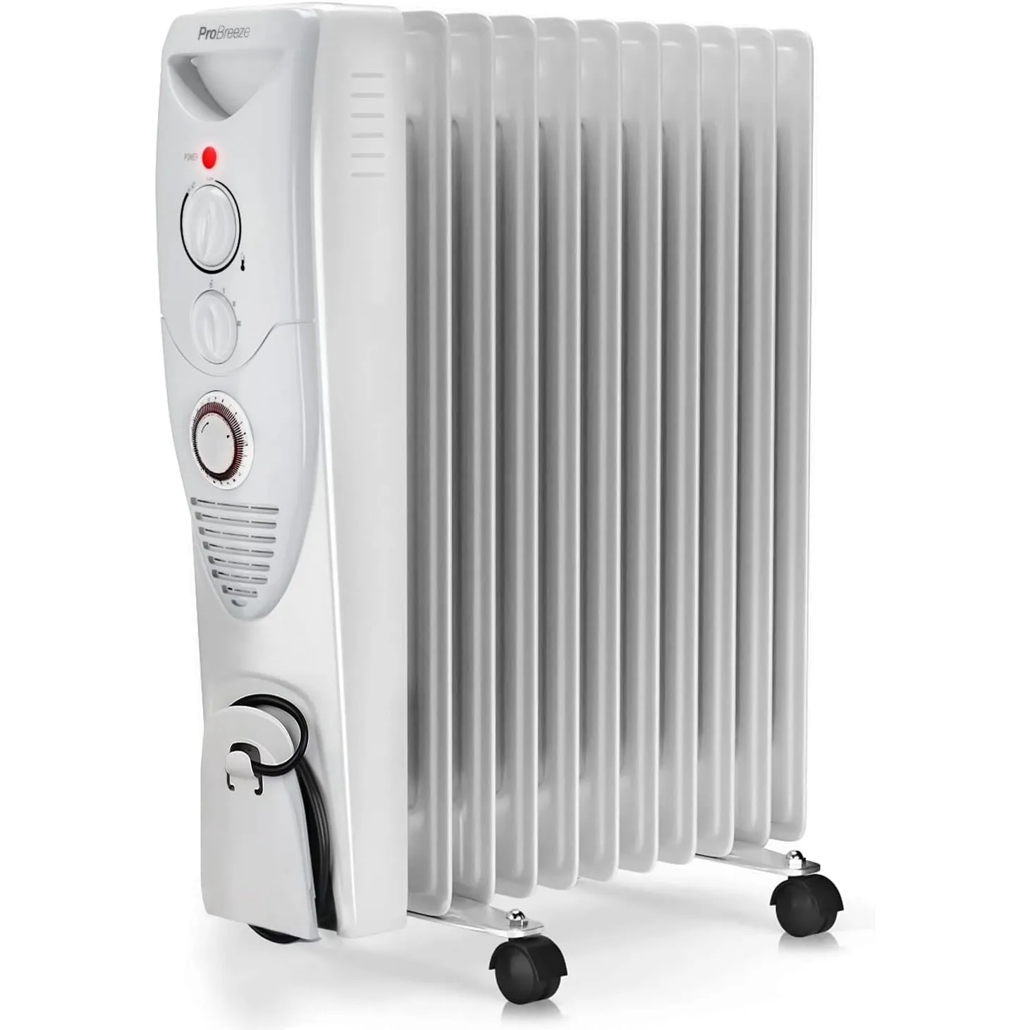 Pro Breeze 2500W Ölradiator energiesparend - Elektro Heizkörper mit 11 Rippen, integrierter Zeitschaltuhr, 3 Heizstufen…