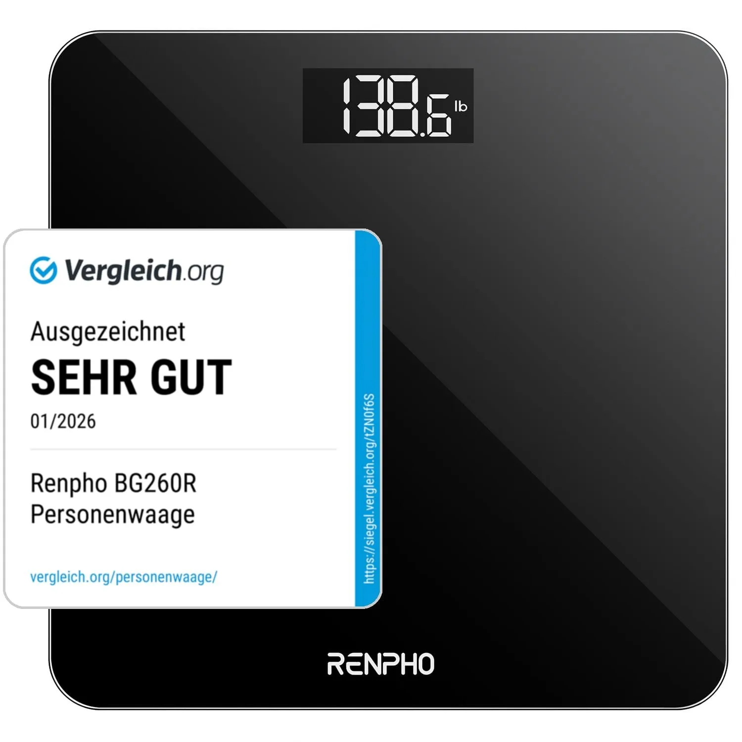 RENPHO Personenwaage, Körperwaage mit Hochpräzisions-Sensoren