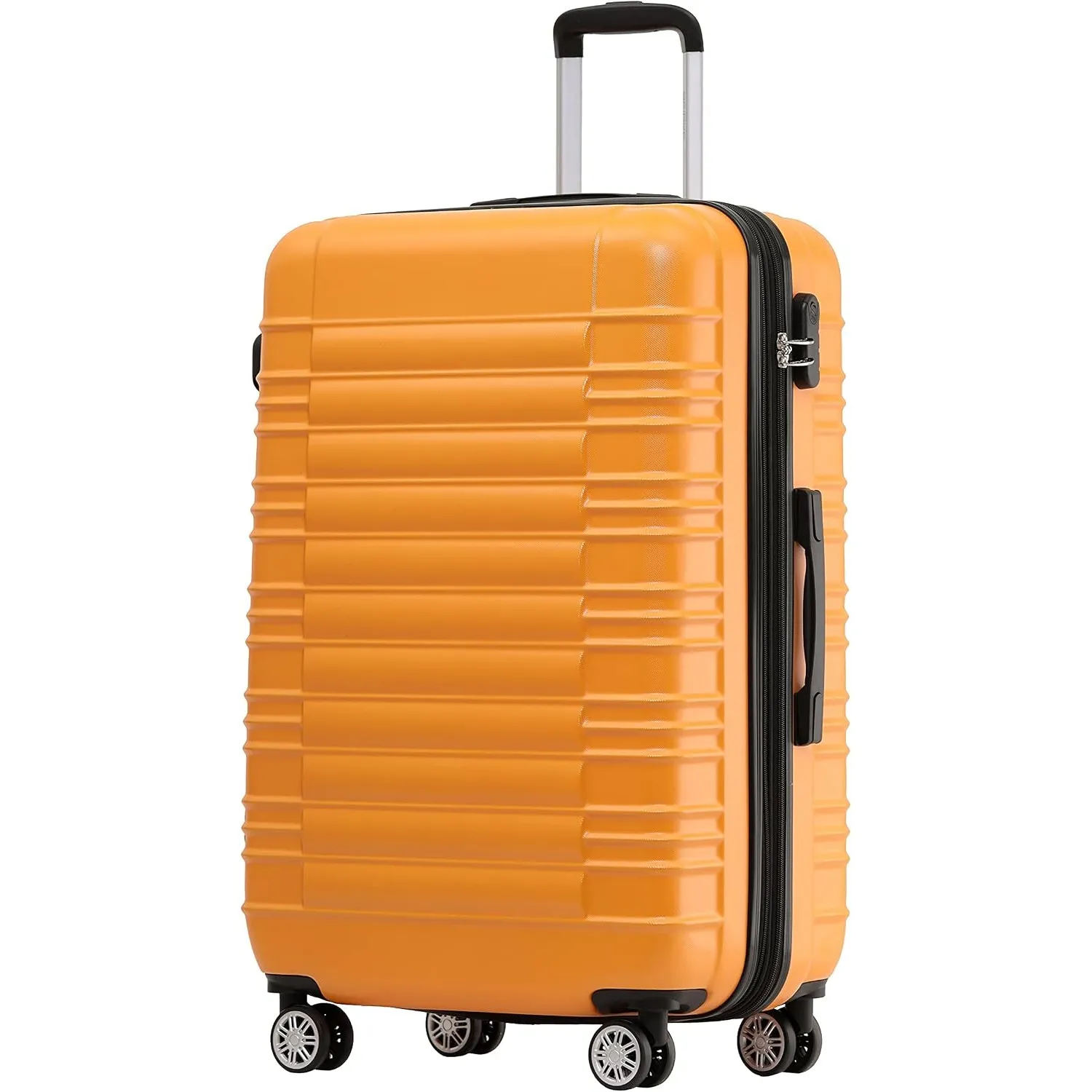 BEIBYE 2088 Zwillingsrollen Reisekoffer Koffer Trolleys Hartschale M-L-XL-Set (Orangen, XL)