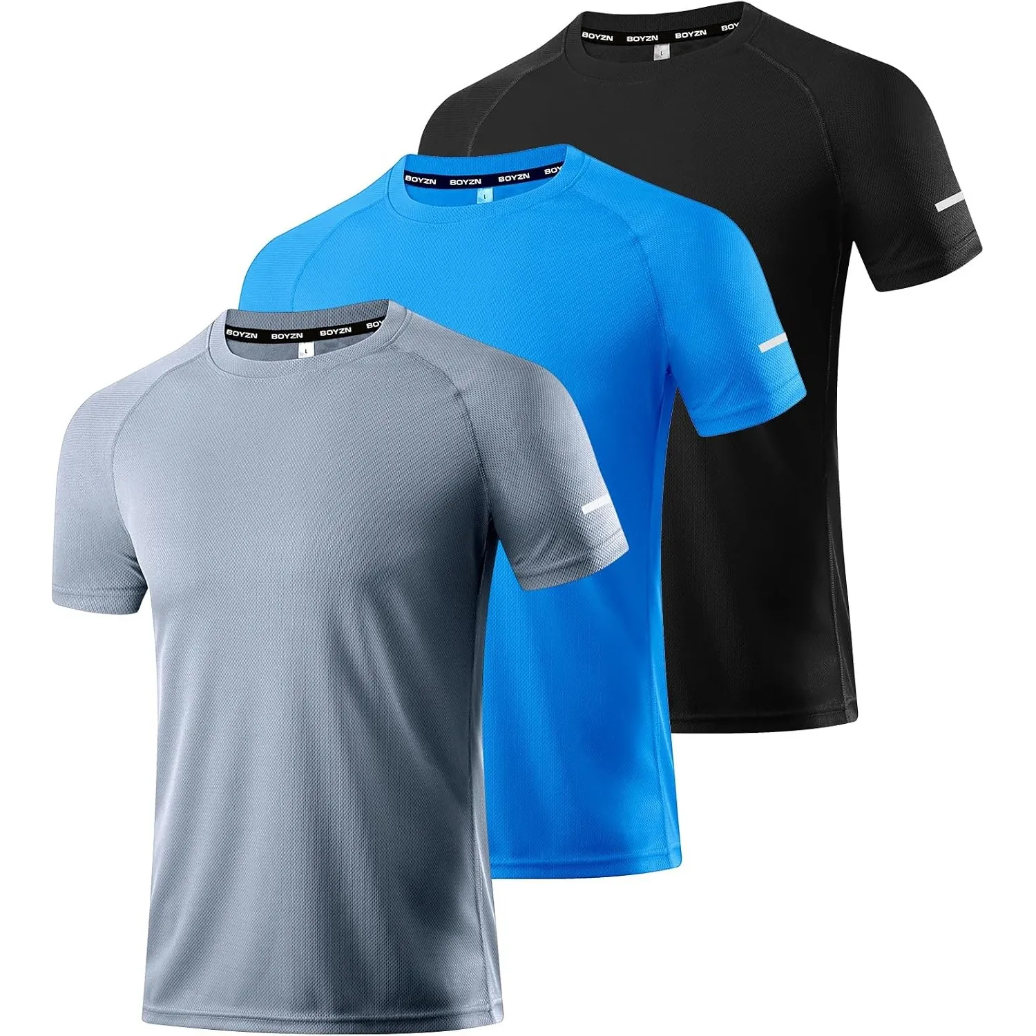 Boyzn 1, 3, 5 or 7er Pack Sport Tshirts Herren Kurzarm T-Shirts Funktionsshirt Laufshirt Schnelltrocknend Atmungsaktive…