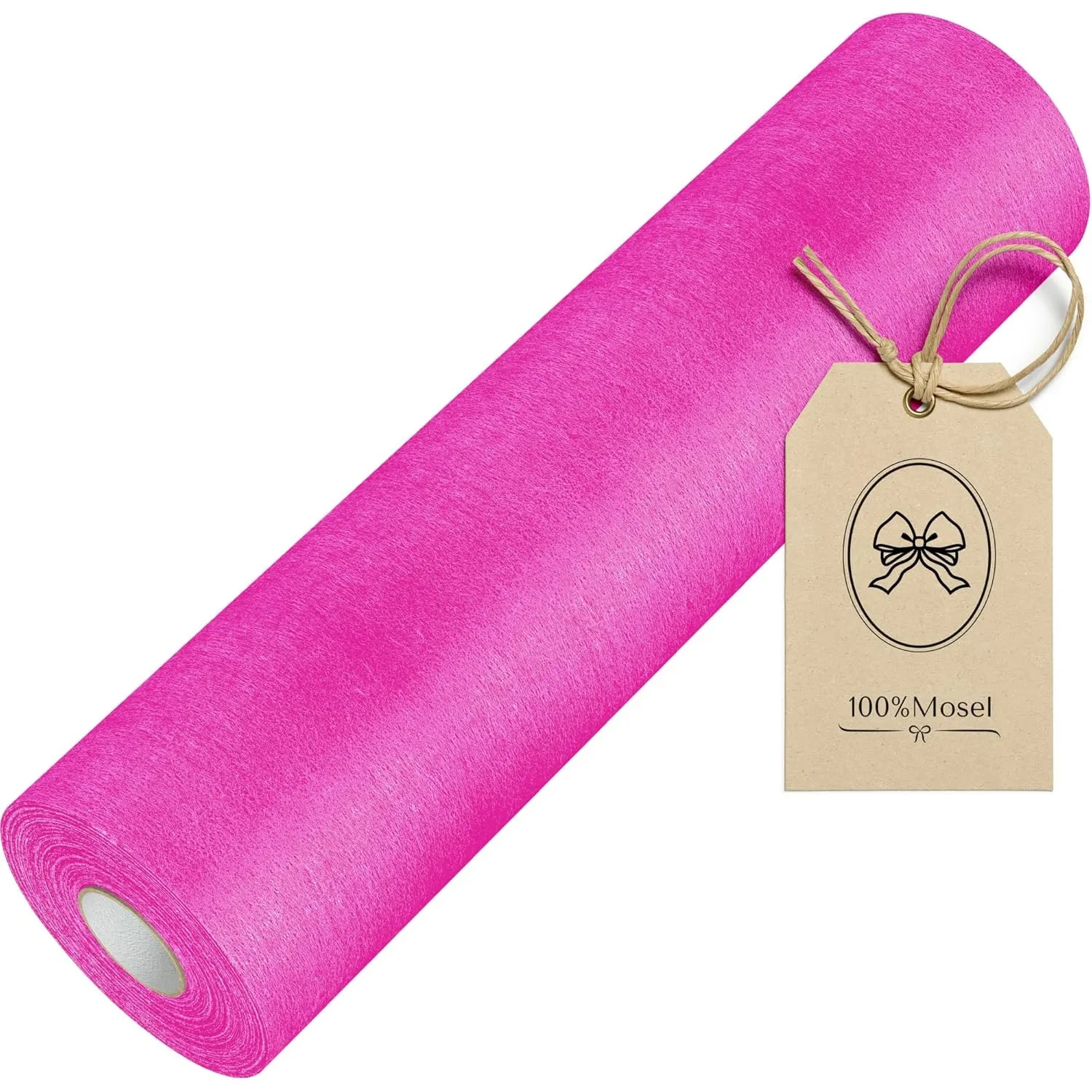 100%Mosel Vlies Tischläufer, in Fuchsia-Pink (30 cm x 25 m), Tischband | Edle Tischdeko für Mottoparty & Mädchen-Geburt…