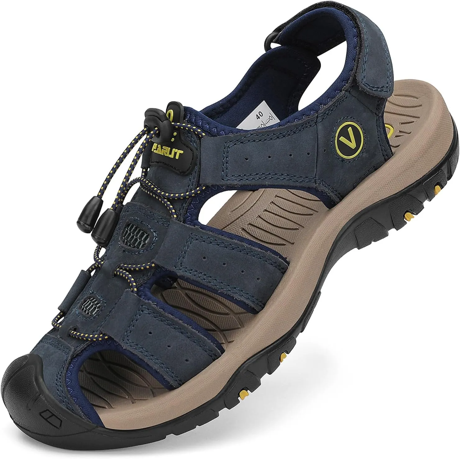 FLARUT Men’s Sandals, Outdoor Sandals, Summer Hiking Shoes, Trekking Sandals, Leather Beach Hiking Sandals, Running Sho…