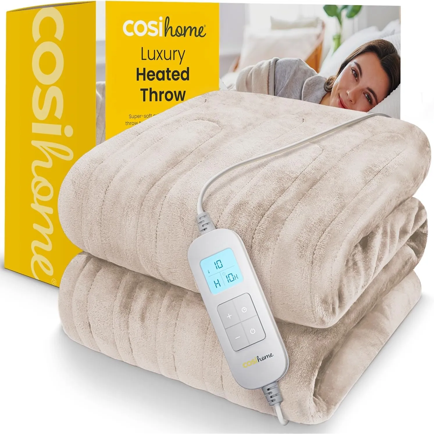 Cosi Home Heizdecke mit Abschaltautomatik 180x130 cm, Wärmedecke, Crème