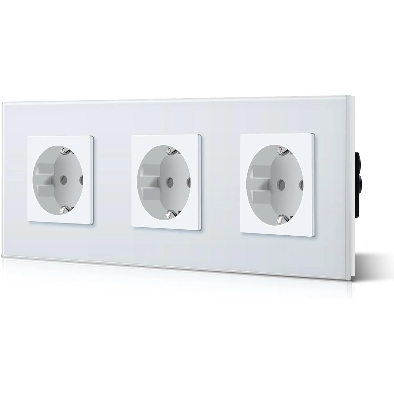 BSEED Schuko Steckdose 3 Fach EU-Standard Triptych Wandsteckdose 16Amp 250 V Verlängerungssteckdosen Kristall Glas Plat…