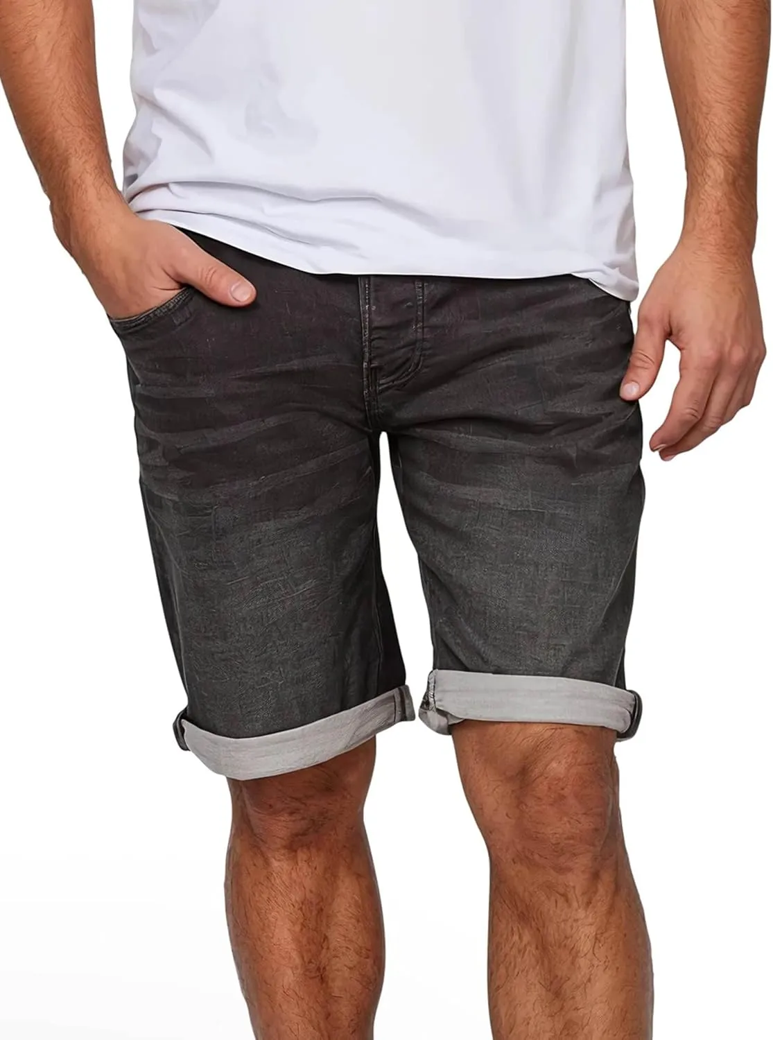 MUSTANG Jeans Shorts Herren Stretch Kurz Regular Fit Chicago Real X Kurze Hosen Sommer Denim Einfarbig Blau Grau Schwar…