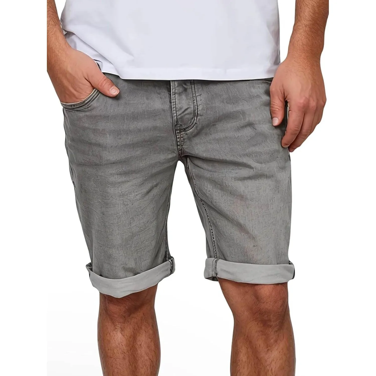 MUSTANG Jeans Shorts Herren Stretch Kurz Regular Fit Chicago Real X Kurze Hosen Sommer Denim Einfarbig Blau Grau Schwar…