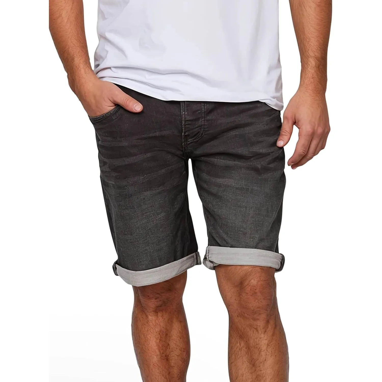 MUSTANG Jeans Shorts Herren Stretch Kurz Regular Fit Chicago Real X Kurze Hosen Sommer Denim Einfarbig Blau Grau Schwar…