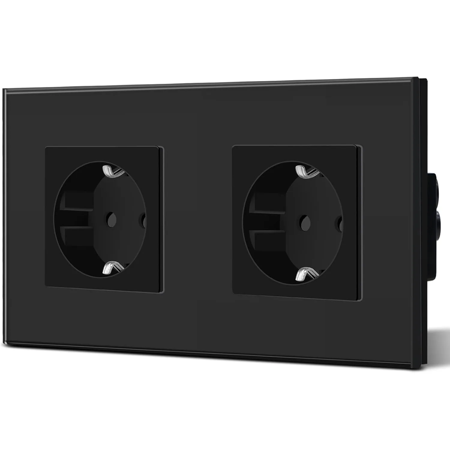 BSEED Schuko Steckdose 2 Fach EU-Standard DoppelsteckdoseWandsteckdose Kristall Glas Platte 16Amp 250 V Verlängerungsst…