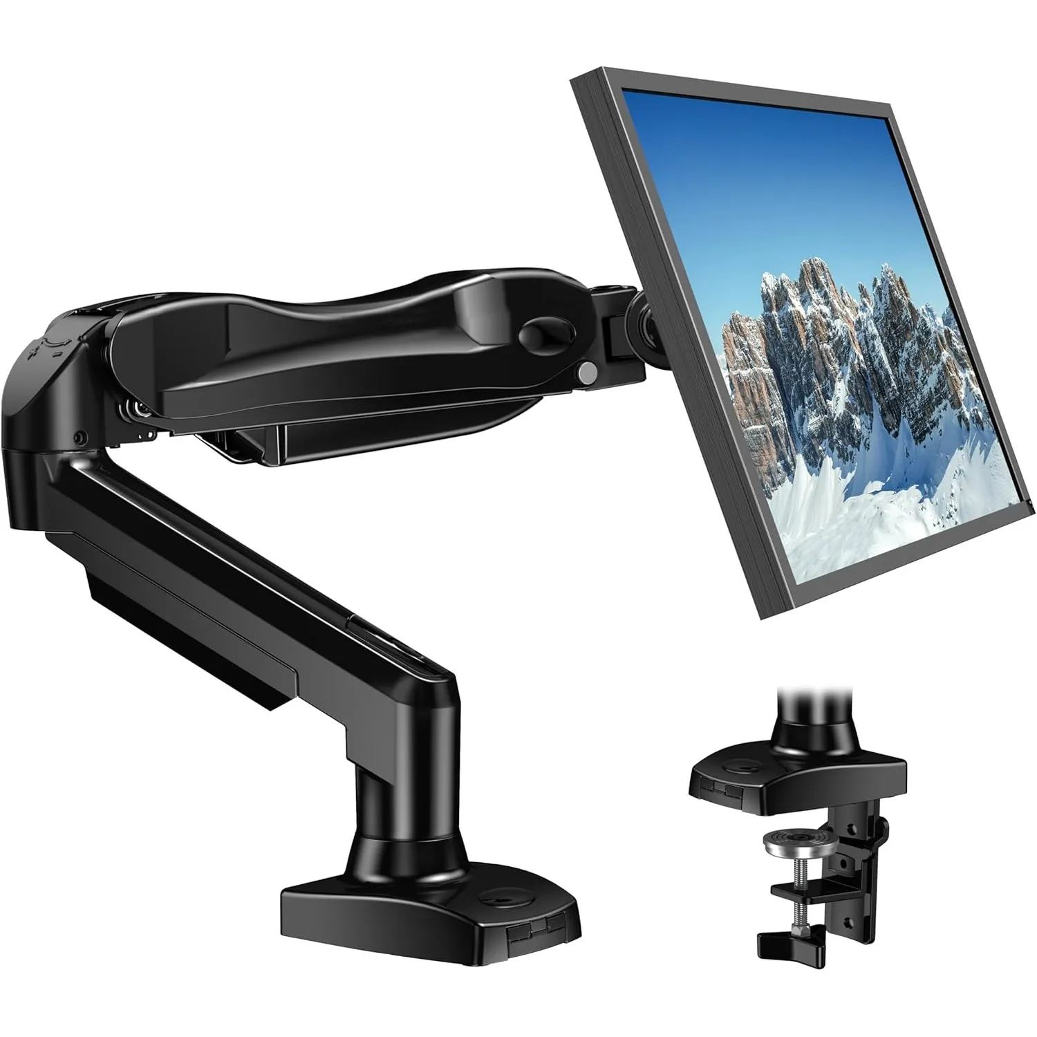 HUANUO Monitor Halterung für 13 bis 32 Zoll Bildschirme, Einzelner Monitorarm Ständer Hält 2~9 kg, Höhenverstellbare mi…