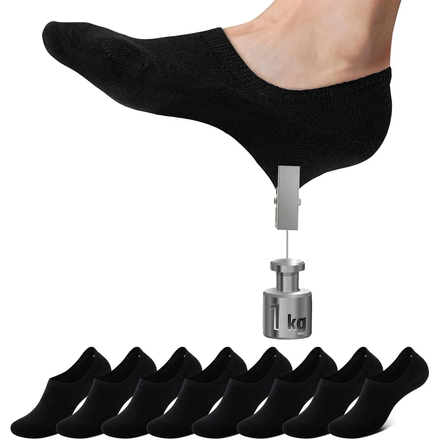 Falechay Sneaker Socken Damen Füßlinge 8 Paar No Show Unsichtbare Socken Unisex Schwarz Weiß Grau Hautfarbe 35-38 39-42…