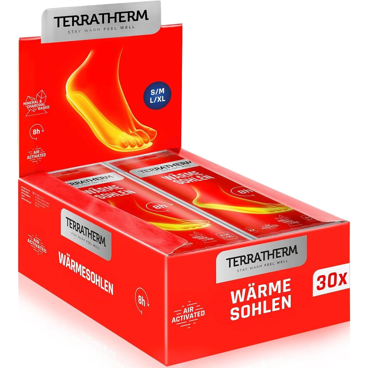 TerraTherm Wärmesohlen – 8h warme Füße, luftaktiviert