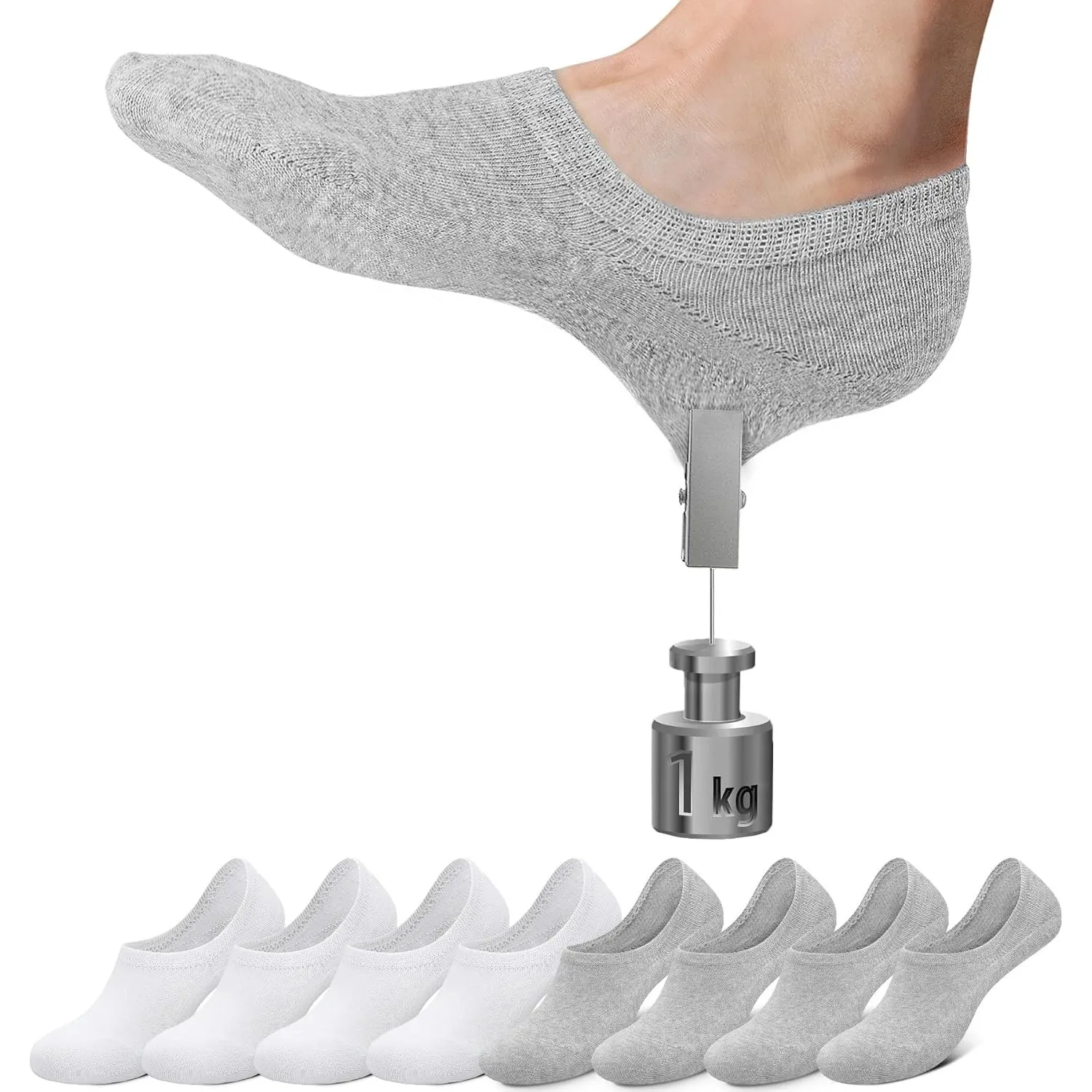 Falechay Sneaker Socken Damen Füßlinge 8 Paar No Show Unsichtbare Socken Unisex Schwarz Weiß Grau Hautfarbe 35-38 39-42…