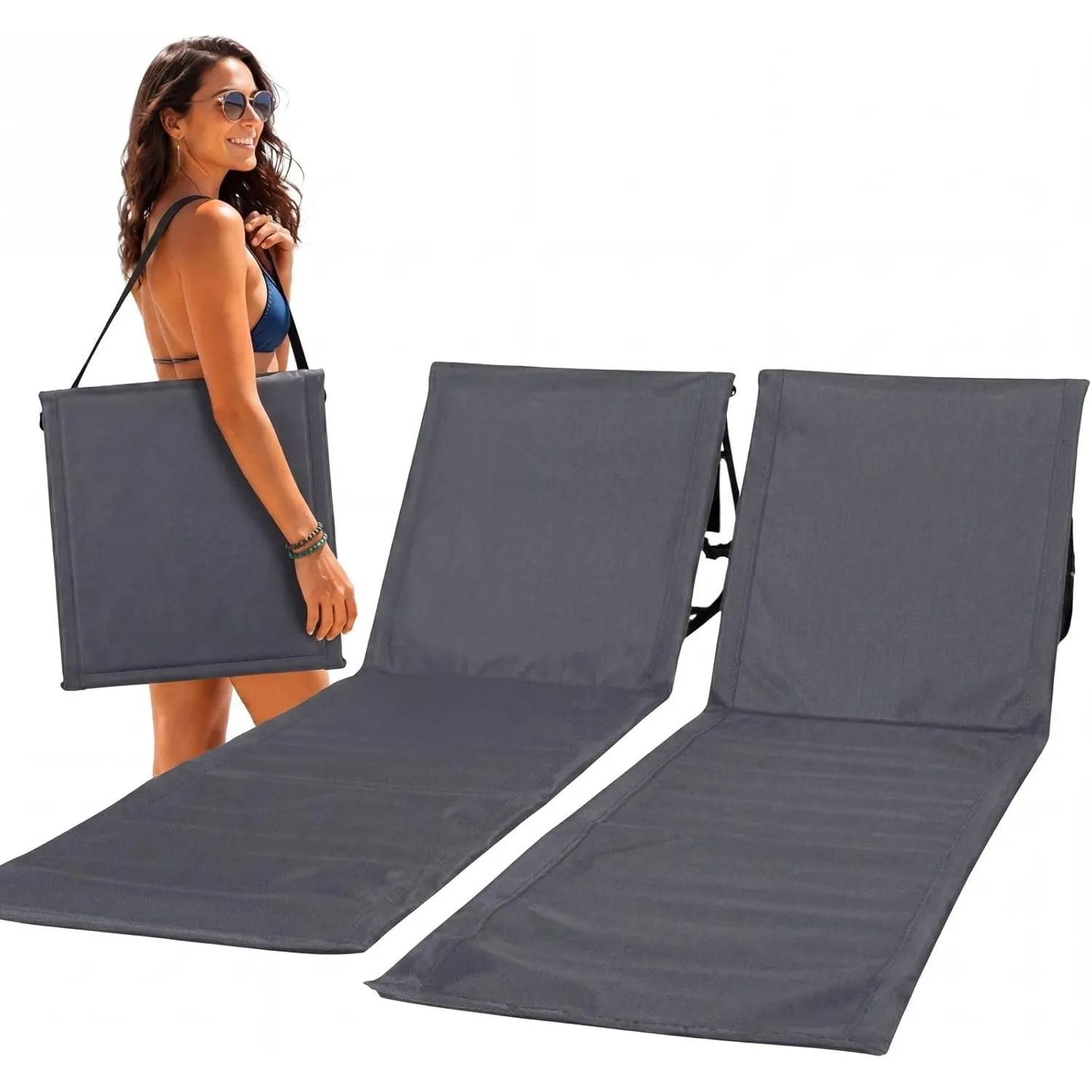 Intimo Living 2er Set Strandliege klappbar leicht – Bequeme Strandmatte mit Rückenlehne – Strandliege faltbar leicht mi…