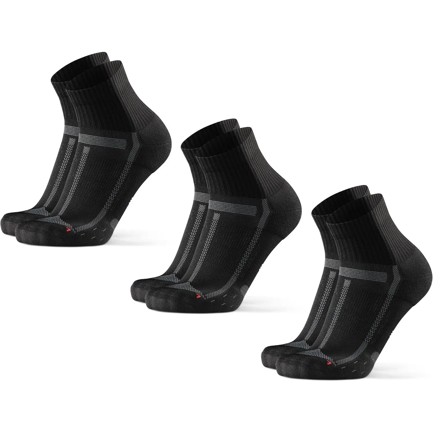 DANISH ENDURANCE Quarter Laufsocken, Leichte Kompression, 3 Paar