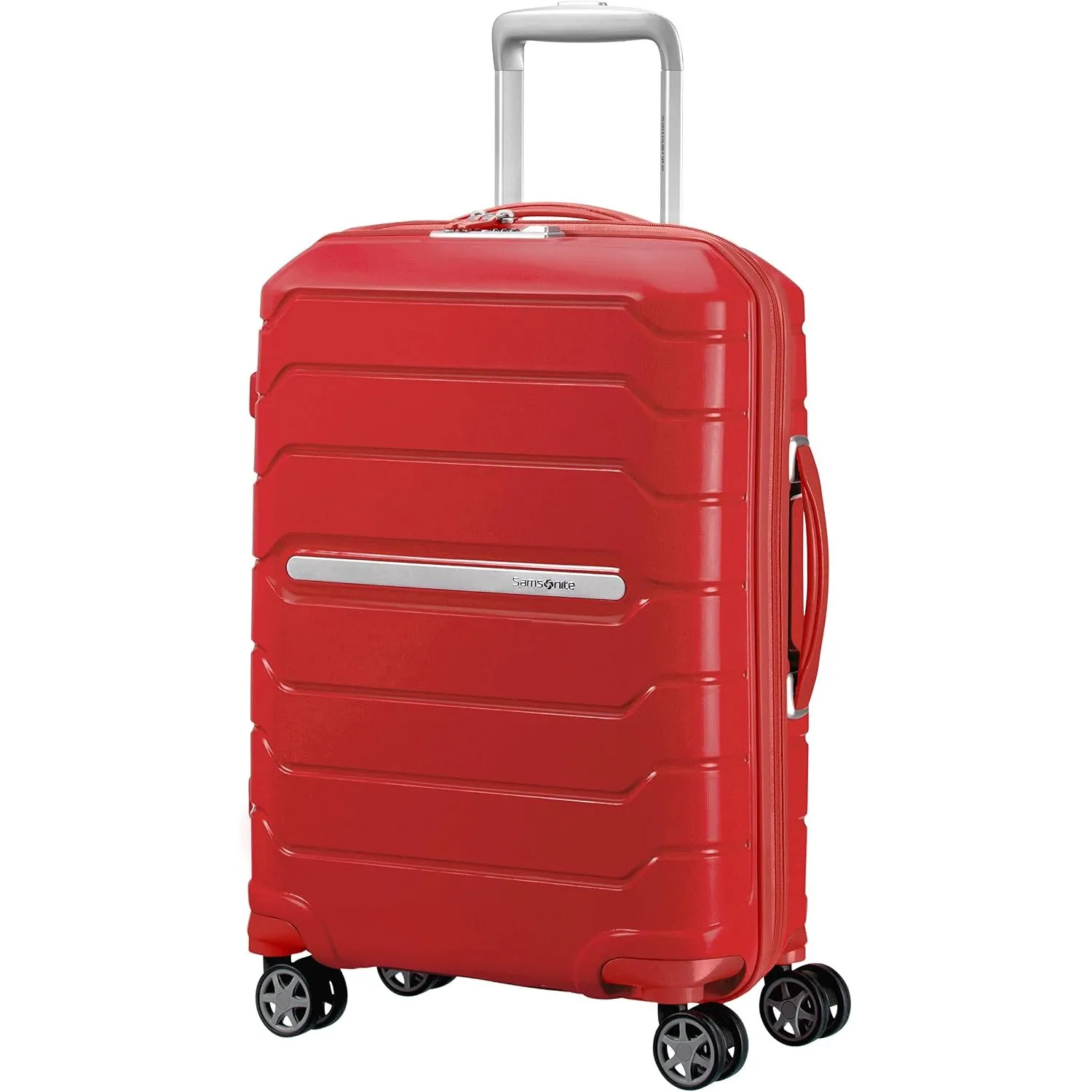 Samsonite Flux - Spinner S, Erweiterbarer Handgepäck, 55 cm, 37/44 L, Rot (Red)