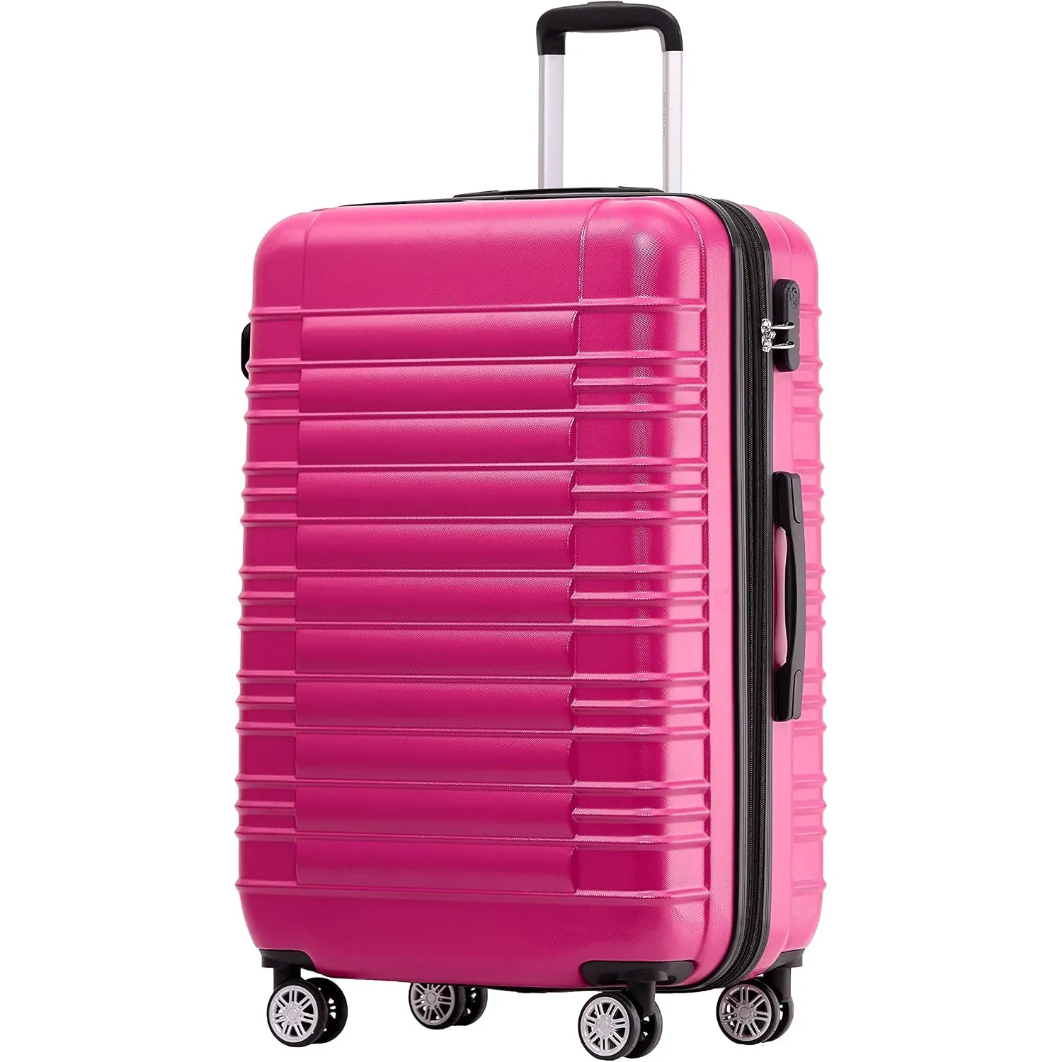 BEIBYE 2088 Zwillingsrollen Reisekoffer Koffer Trolleys Hartschale M-L-XL-Set (Peach, L)