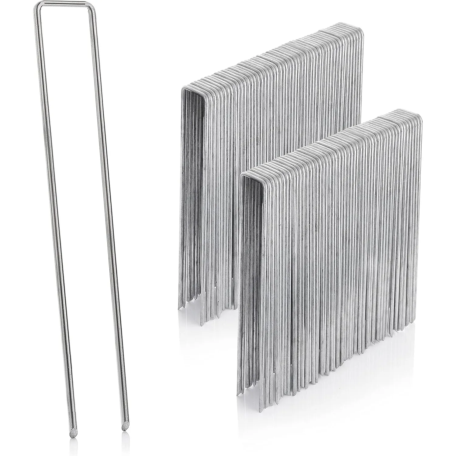 GardenMate 50 Erdanker VERZINKT aus Stahldraht 250mm lang, 25mm breit, Ø 4,1mm, Flacher Kopf - Für Harte und weiche Böd…