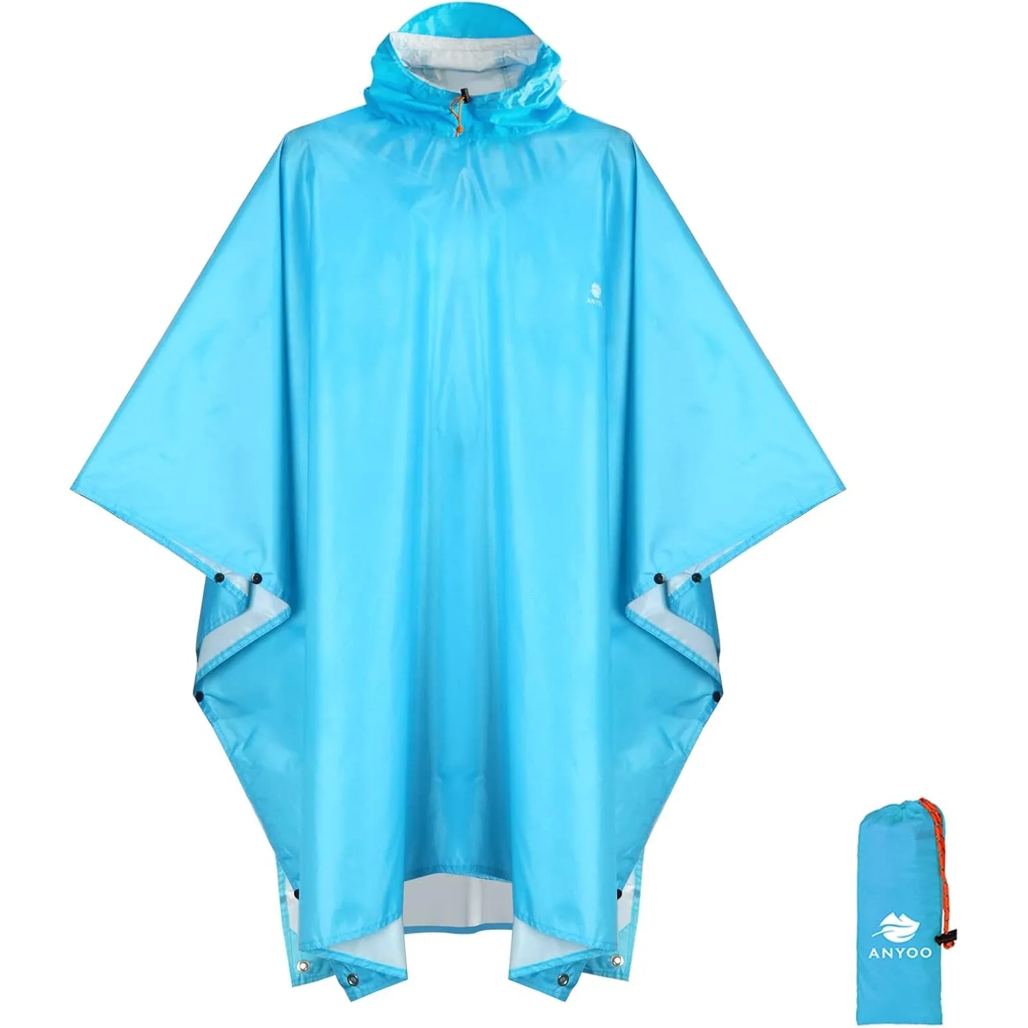 ANYOO Wasserdichter Regenponcho Leicht Wiederverwendbar Unisex Vielseitig | Ripstop, Atmungsaktiv, Faltbare, Kompakt, m…