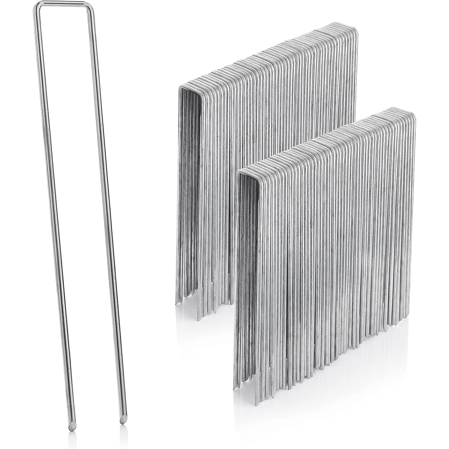 GardenMate 100 Stück Erdanker verzinkt Länge 250 mm Breite 25 mm Ø 4,1 mm Flachkopf für Harte und weiche Böden